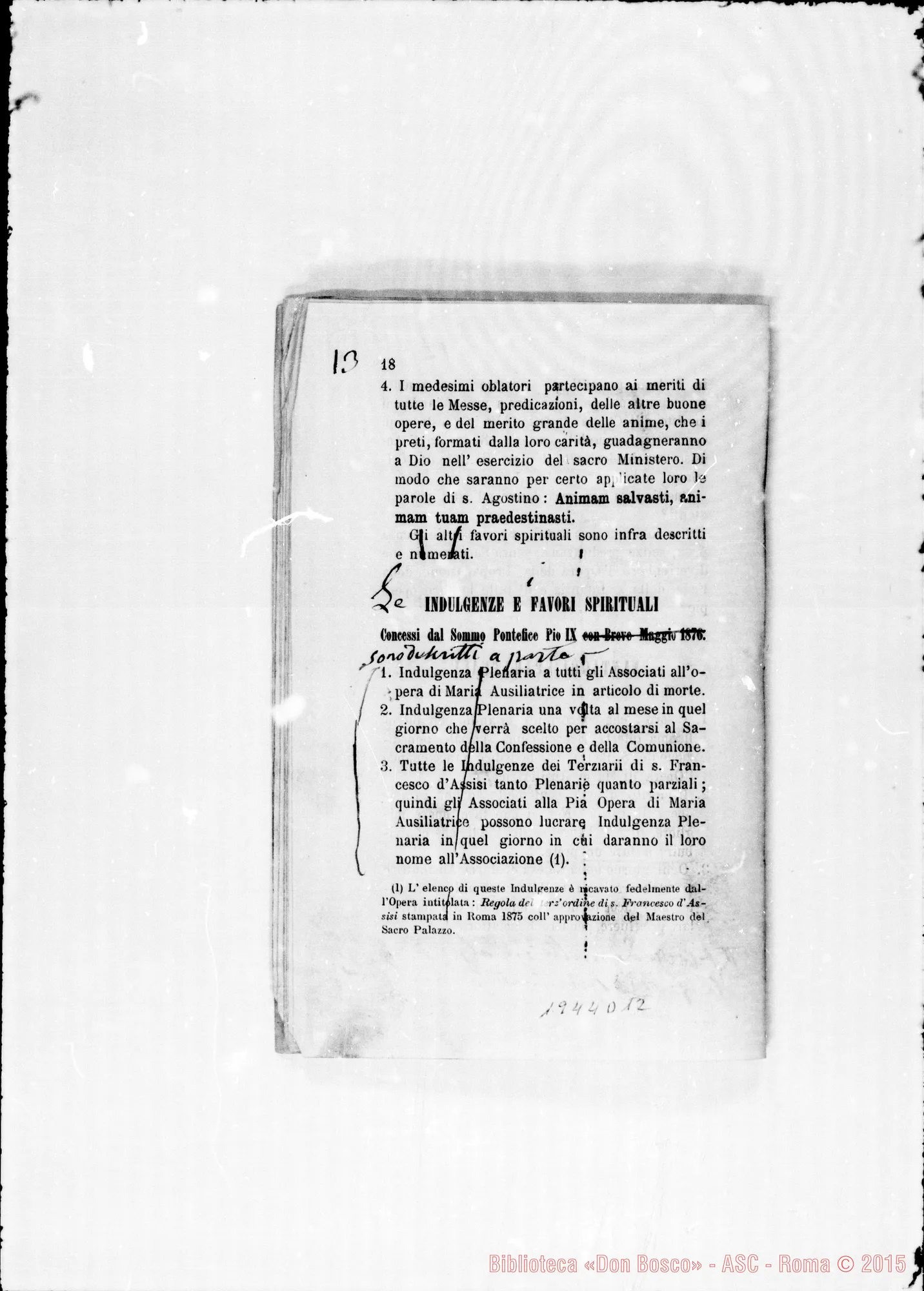 Fotogramma D 12 — Prefazione alle prime Costituzioni. Ms. Bonetti