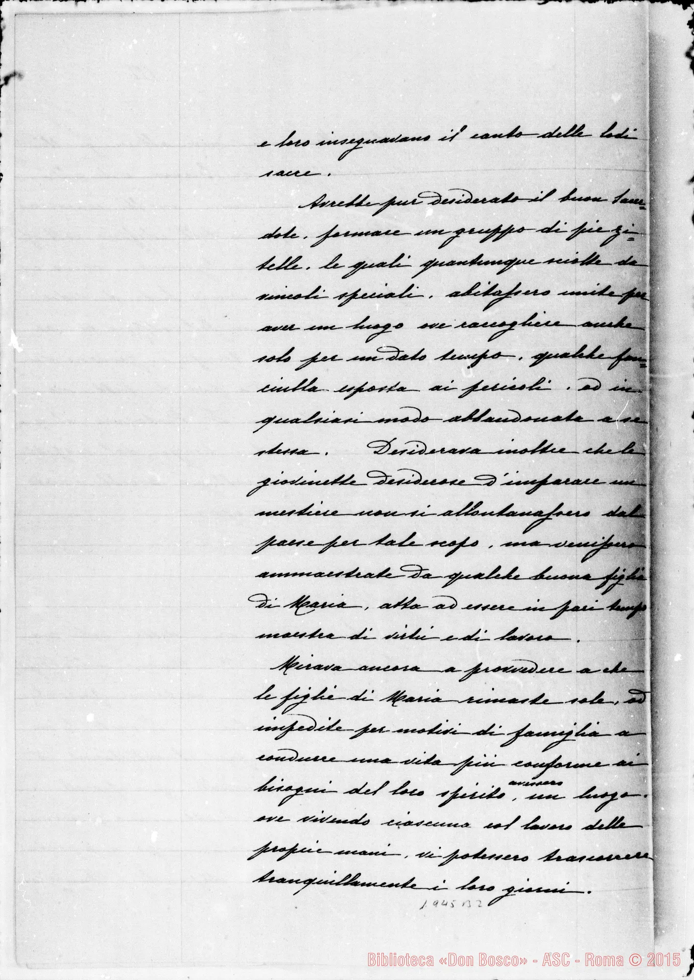 Fotogramma B 2 — Schiarimenti sugl’inizi dell’Istituto delle Figlie di M.A. Ms.