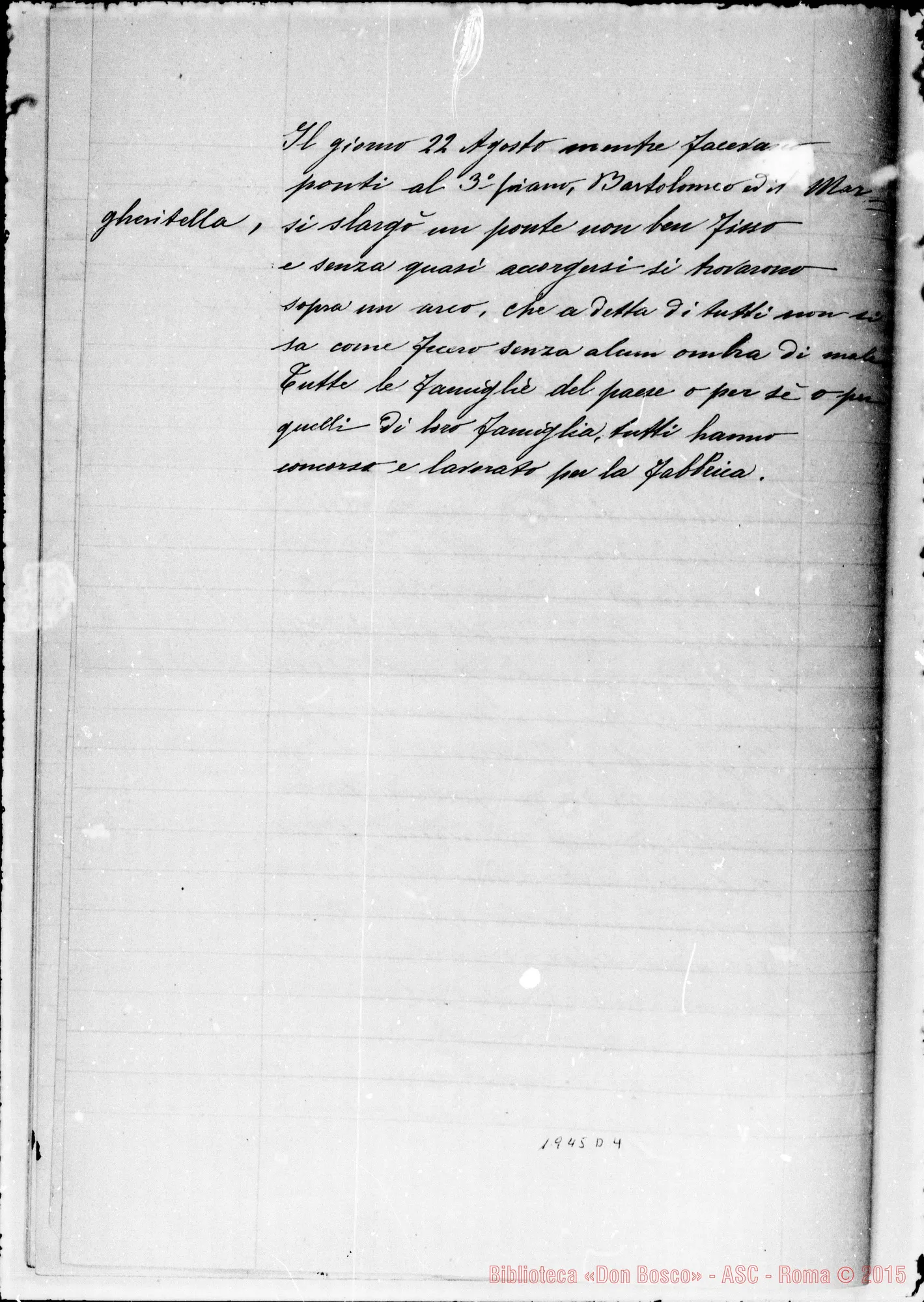 Fotogramma D 4 — Spese riguardanti la… fabbrica… A Borgoalto (1864). Ms.