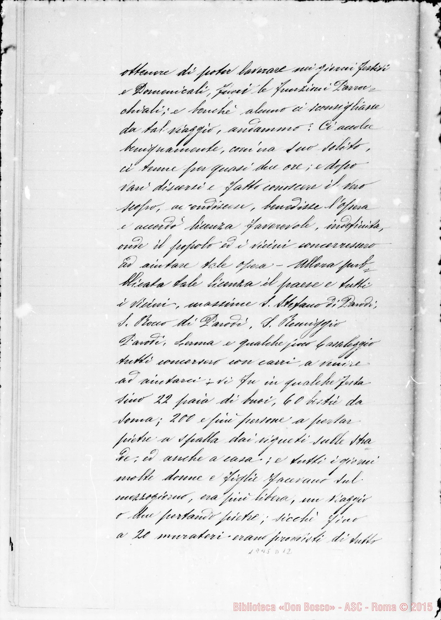 Fotogramma D 12 — Spese riguardanti la… fabbrica… A Borgoalto (1864). Ms.