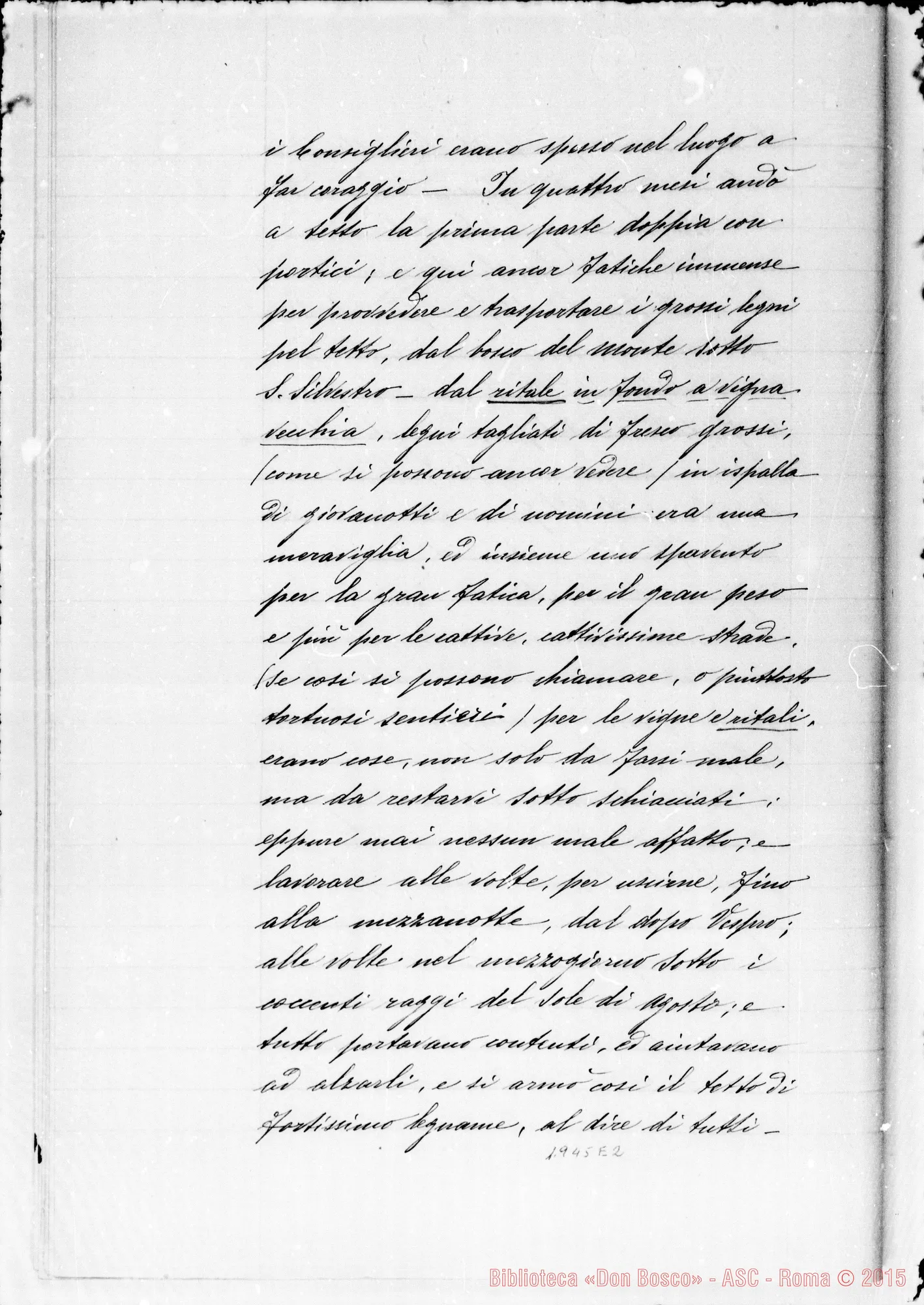 Fotogramma E 2 — Spese riguardanti la… fabbrica… A Borgoalto (1864). Ms.