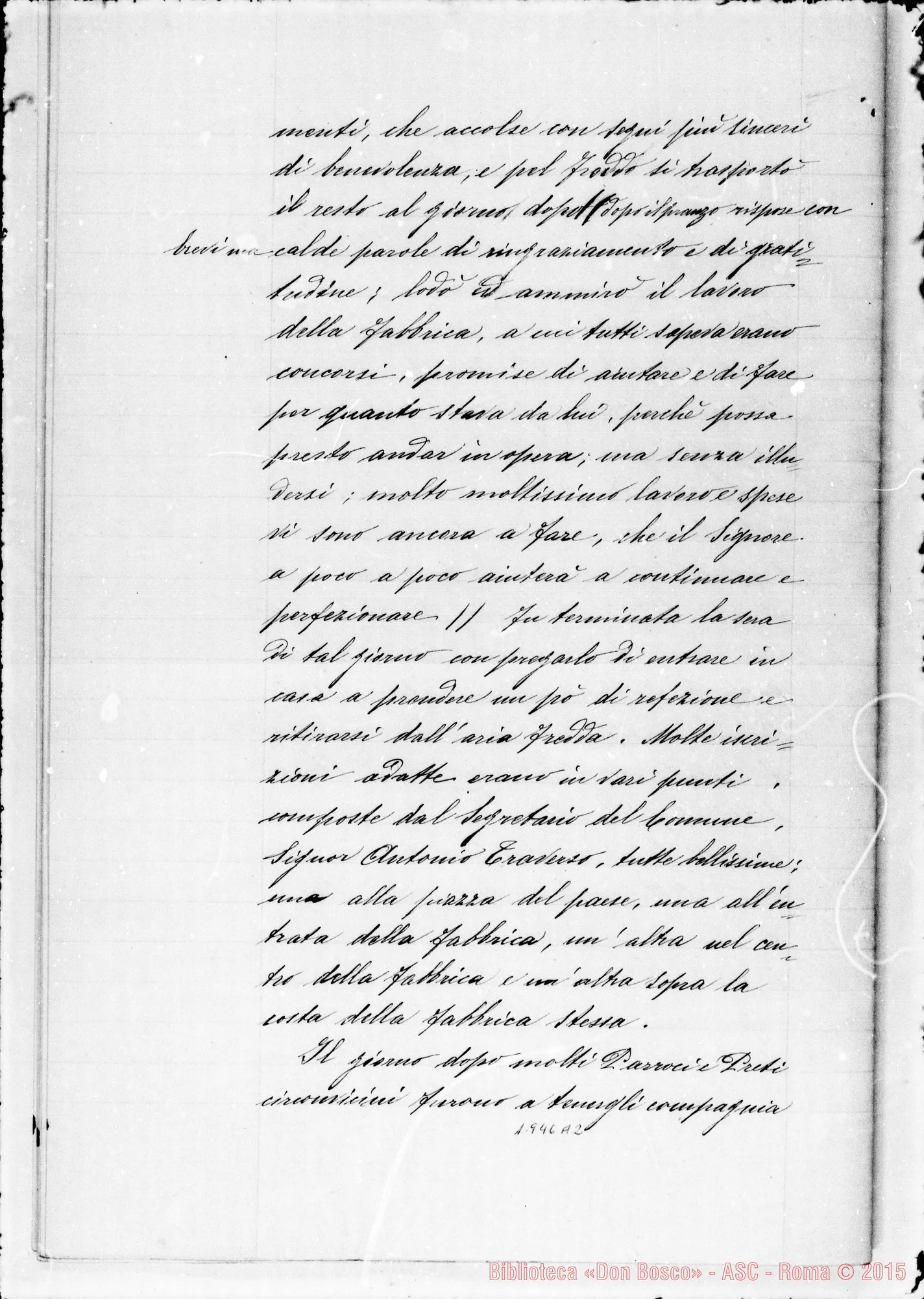 Fotogramma A 2 — Spese riguardanti la… fabbrica… A Borgoalto (1864). Ms.