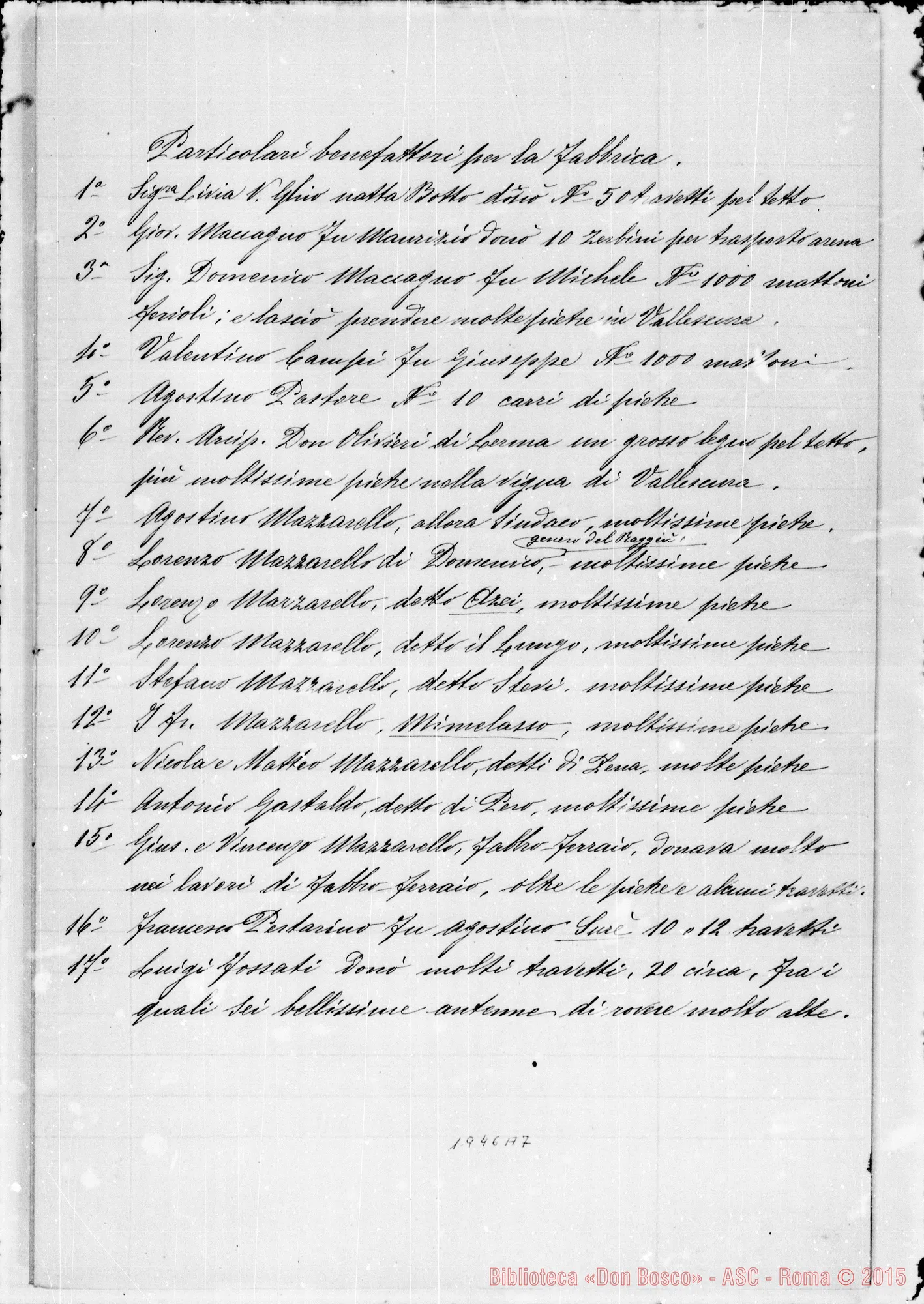 Fotogramma A 7 — Spese riguardanti la… fabbrica… A Borgoalto (1864). Ms.