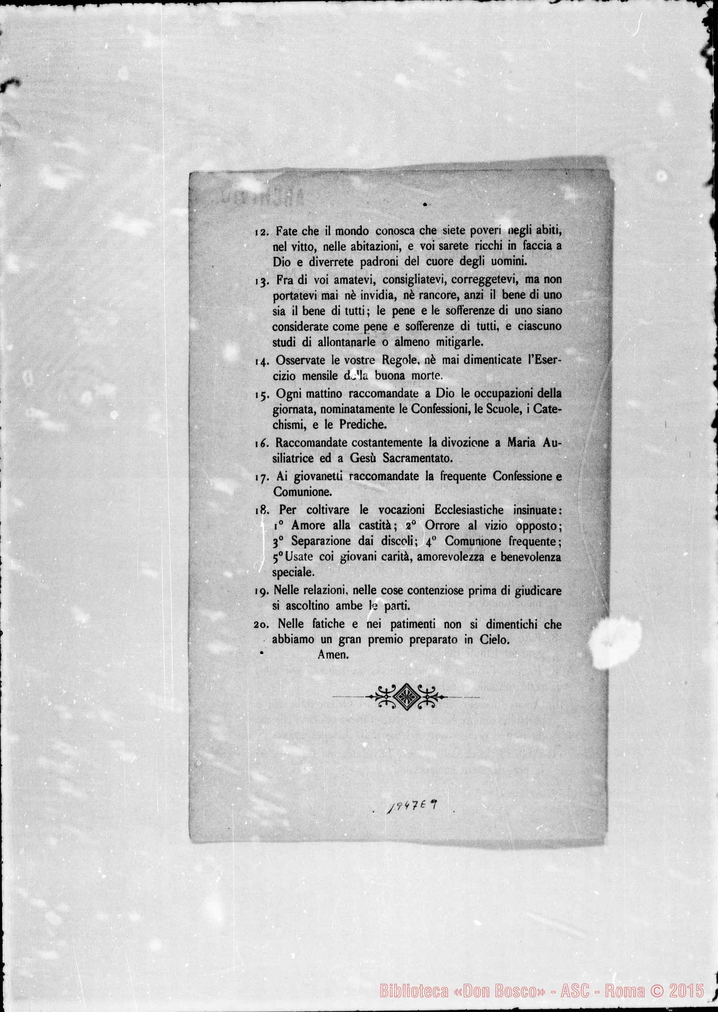 Fotogramma E 9 — Nel 11-11-1875: Ricordi ai primi missionari. Stampato