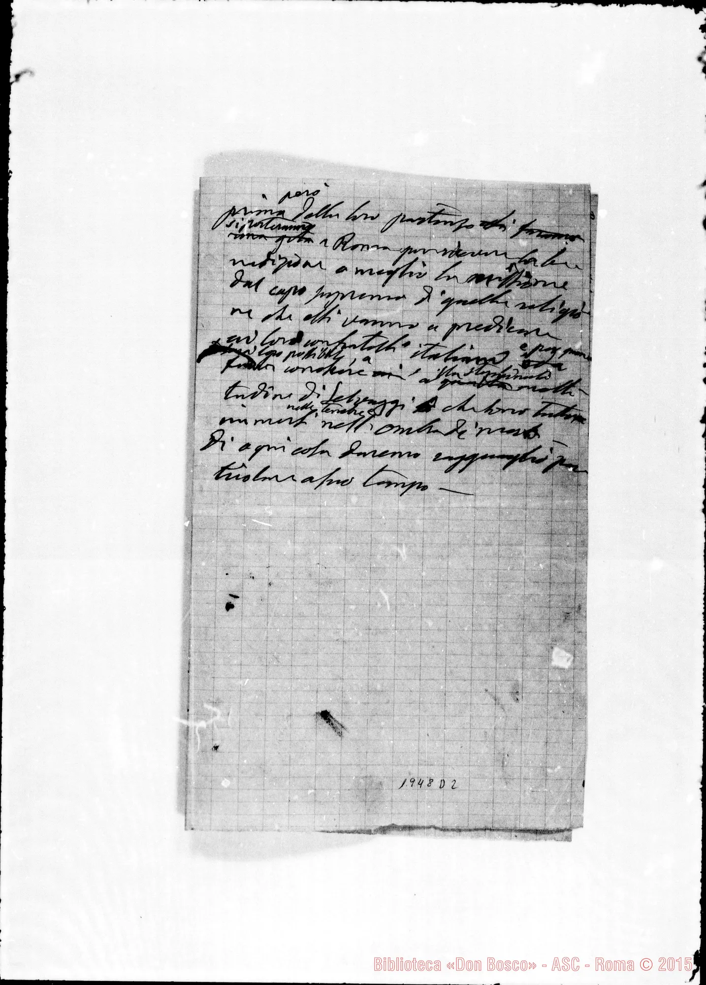 Fotogramma D 2 — «Partenza dei missionari per l’America». Ms. autogr. Bosco