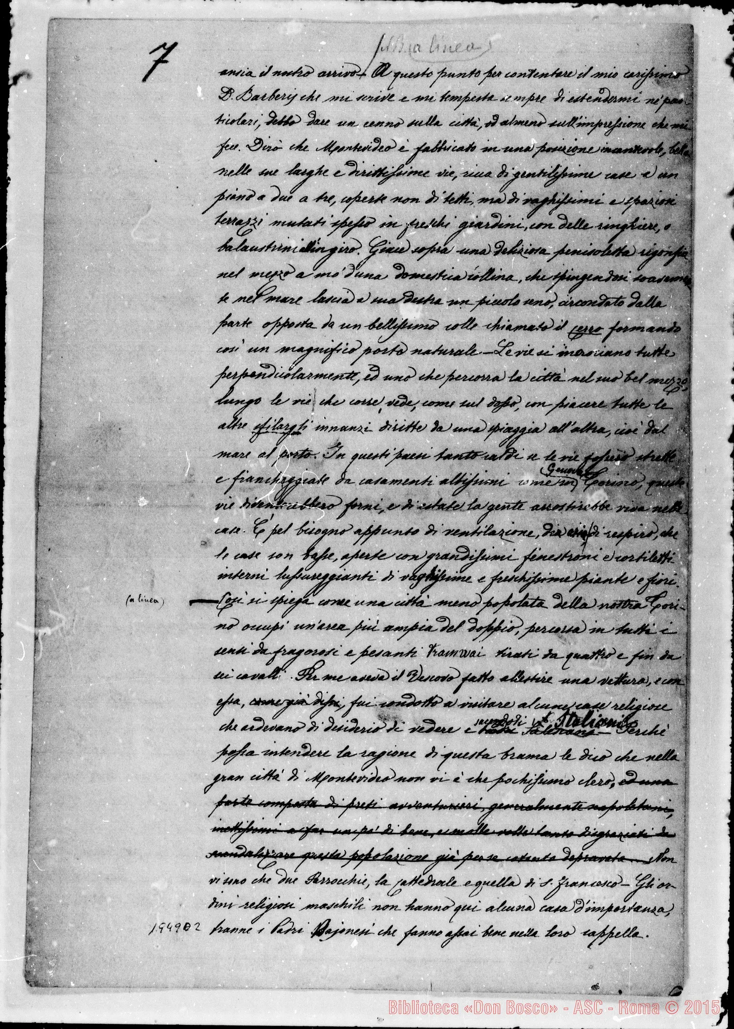 Fotogramma D 2 — Lettera Lasagna-Bosco. Copia. Correzioni E aggiunte autogr. Bosco