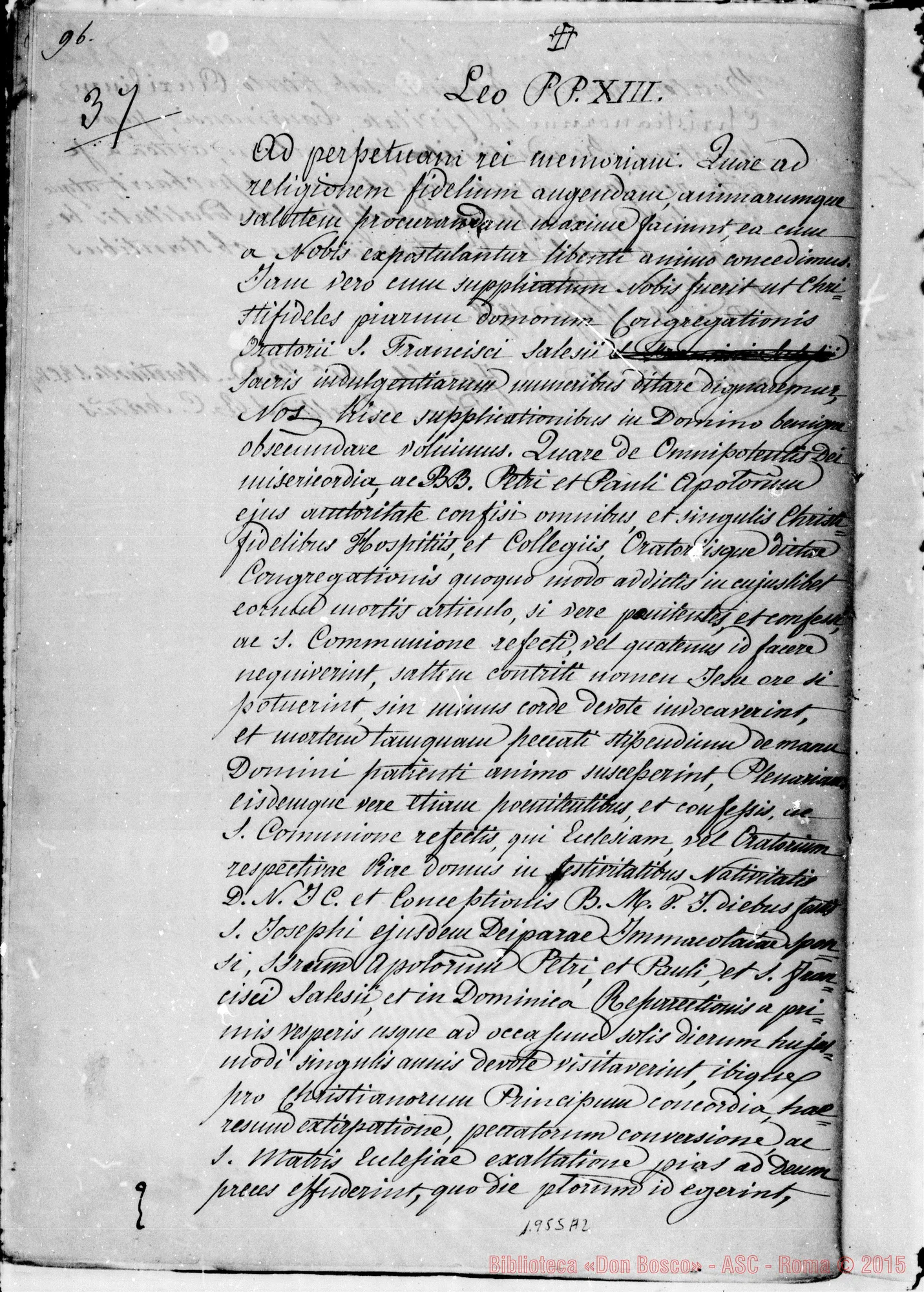 Fotogramma A 2 — «…Pel desiderio di facilitarvi la conoscenza E la pratica dei favori…» Ms. di D. Berto destinato alla stampa con correz. E aggiunte autogr. Bosco