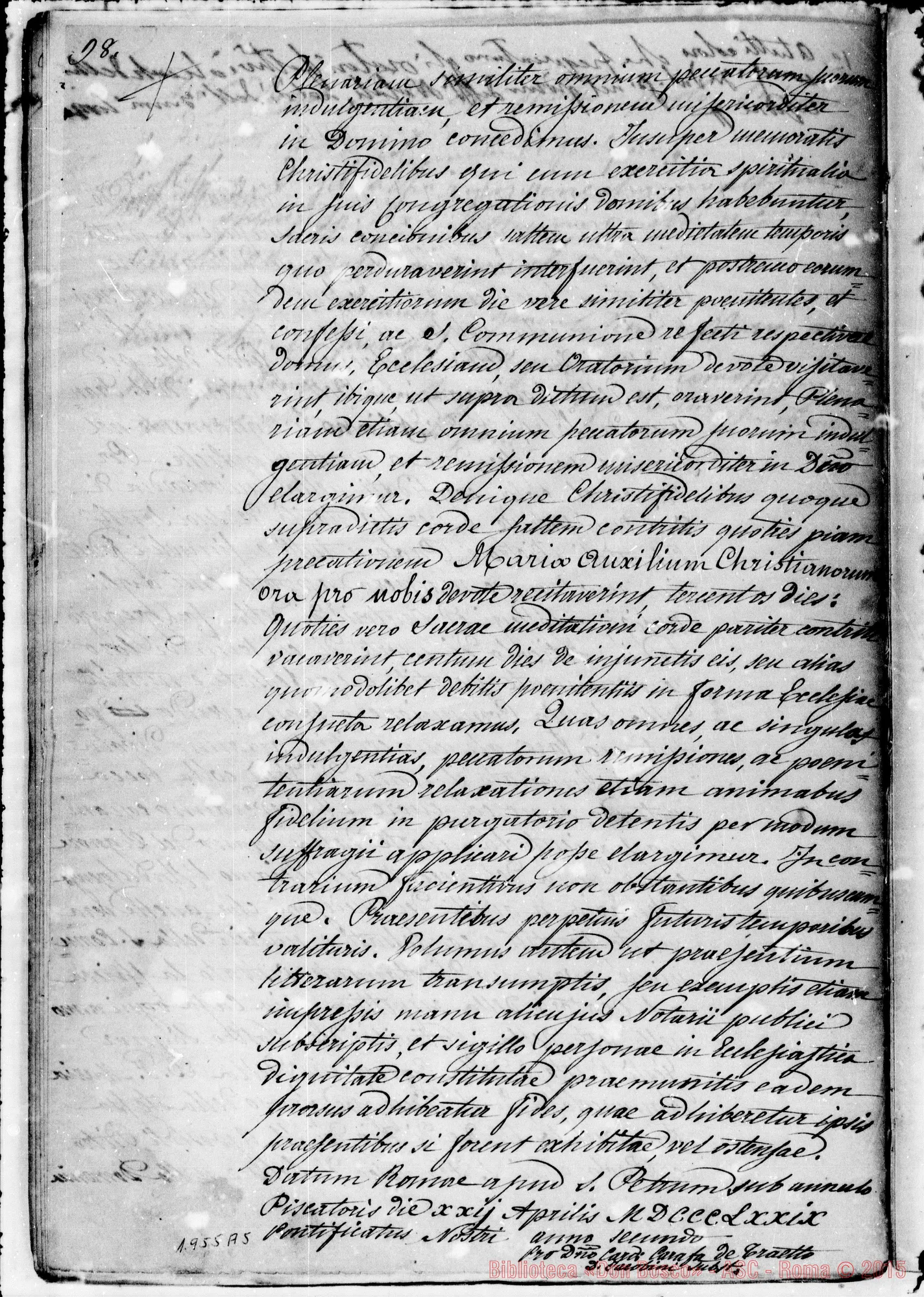 Fotogramma A 5 — «…Pel desiderio di facilitarvi la conoscenza E la pratica dei favori…» Ms. di D. Berto destinato alla stampa con correz. E aggiunte autogr. Bosco