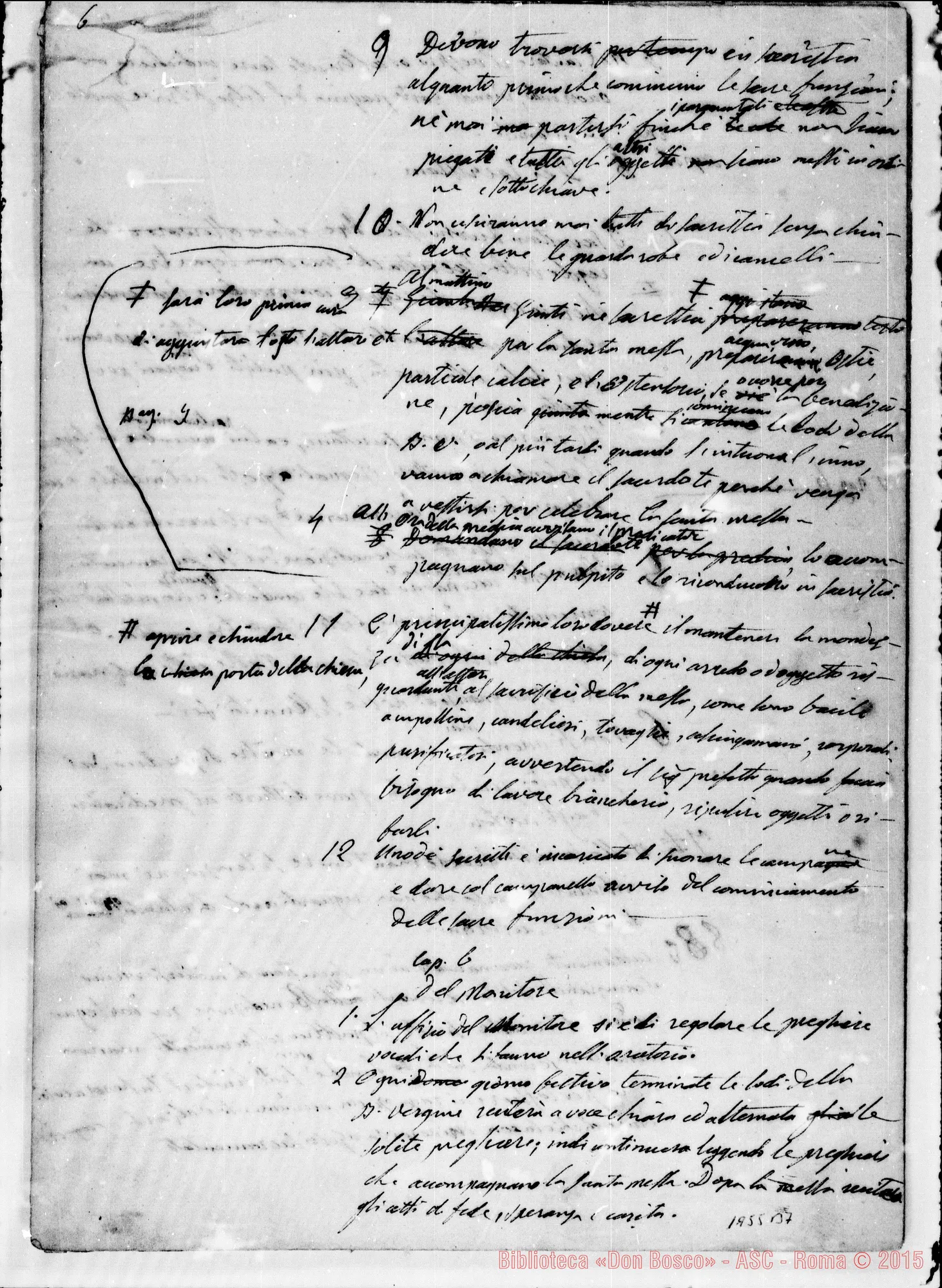 Fotogramma B 7 — Regolamento dell’Oratorio. Ms. autogr. Bosco