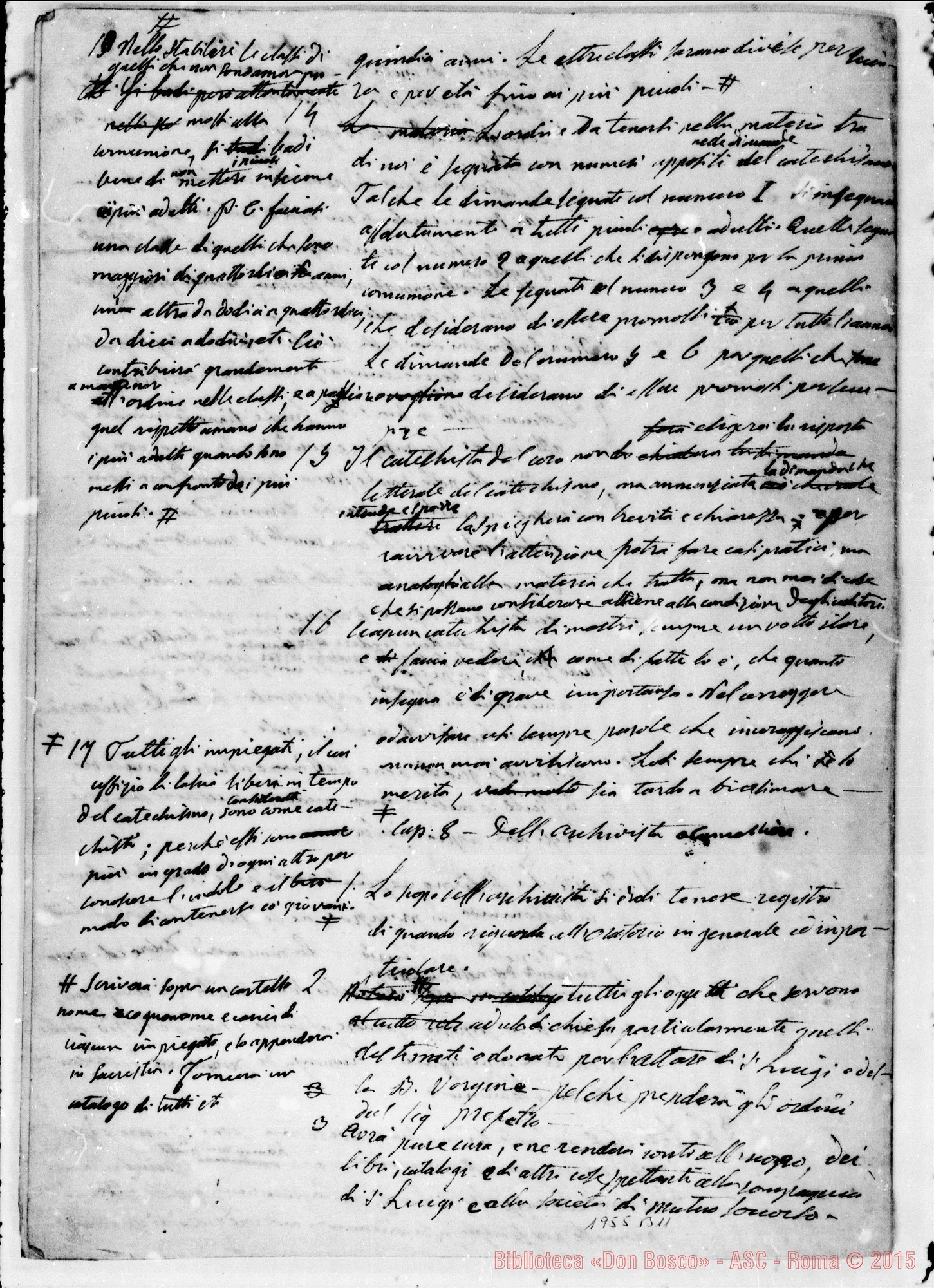 Fotogramma B 11 — Regolamento dell’Oratorio. Ms. autogr. Bosco