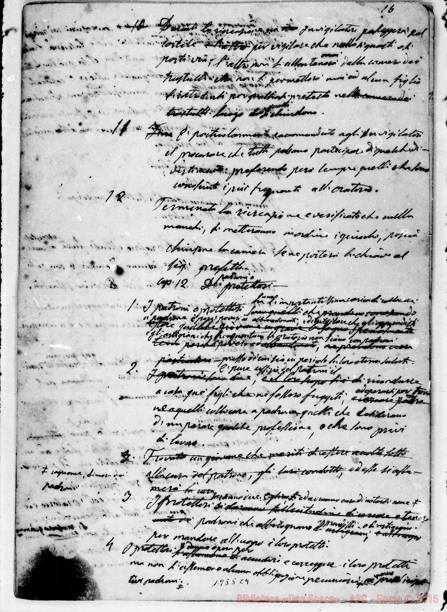 Fotogramma C 4 — Regolamento dell’Oratorio. Ms. autogr. Bosco