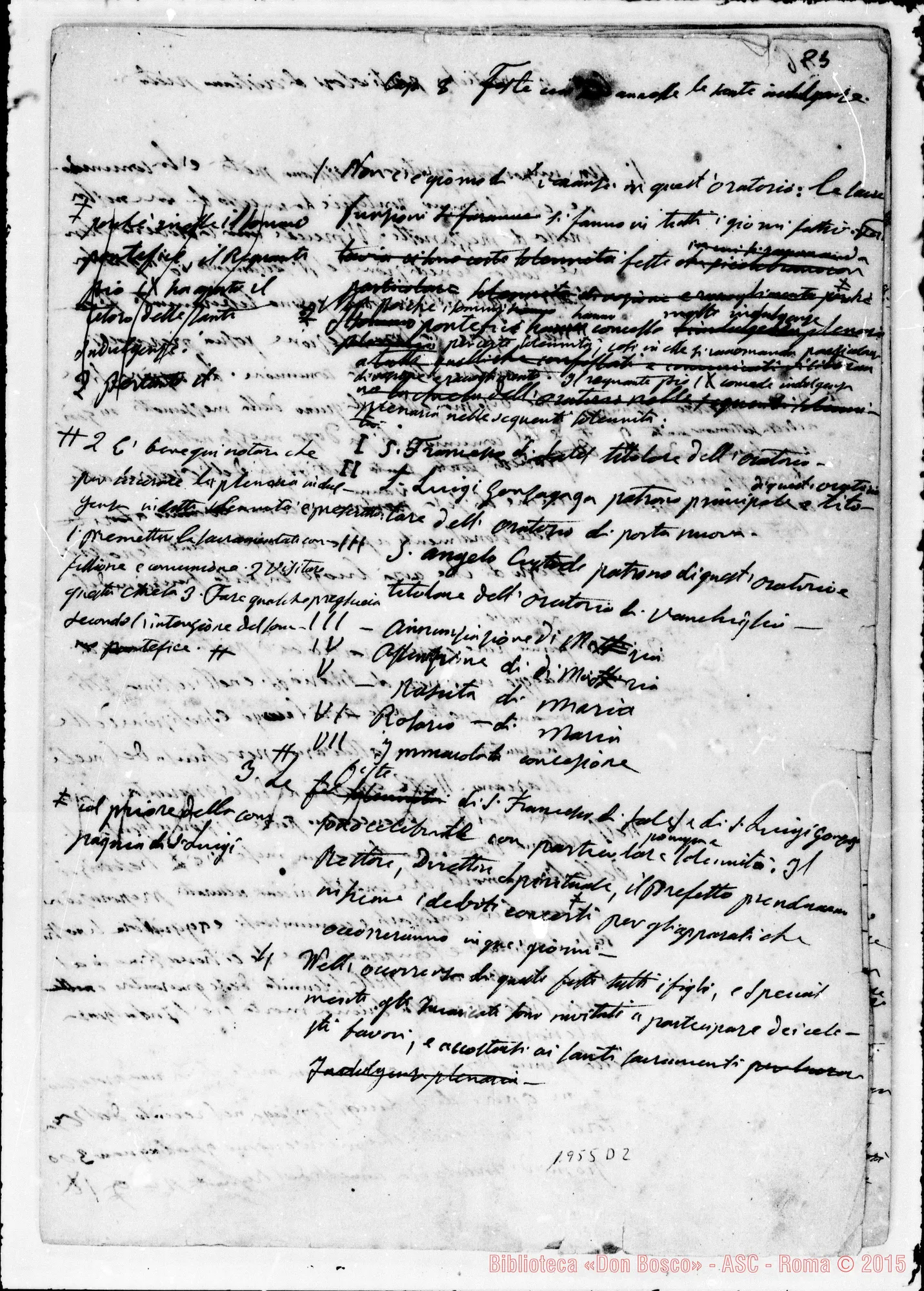 Fotogramma D 2 — Regolamento dell’Oratorio. Ms. autogr. Bosco