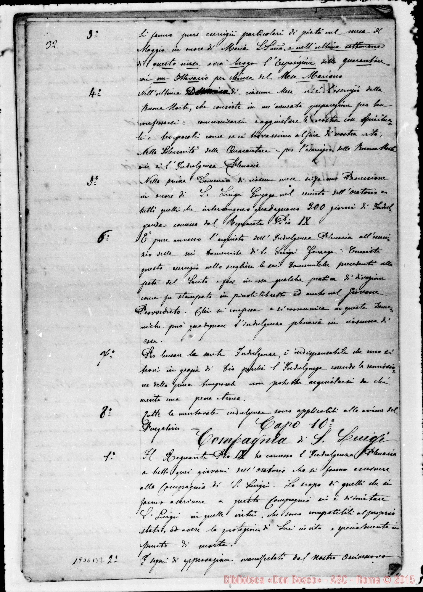 Fotogramma B 2 — Regolamento Primitivo dell’Oratorio, con Introduzione E cenno storico dell’Oratorio. Ms.