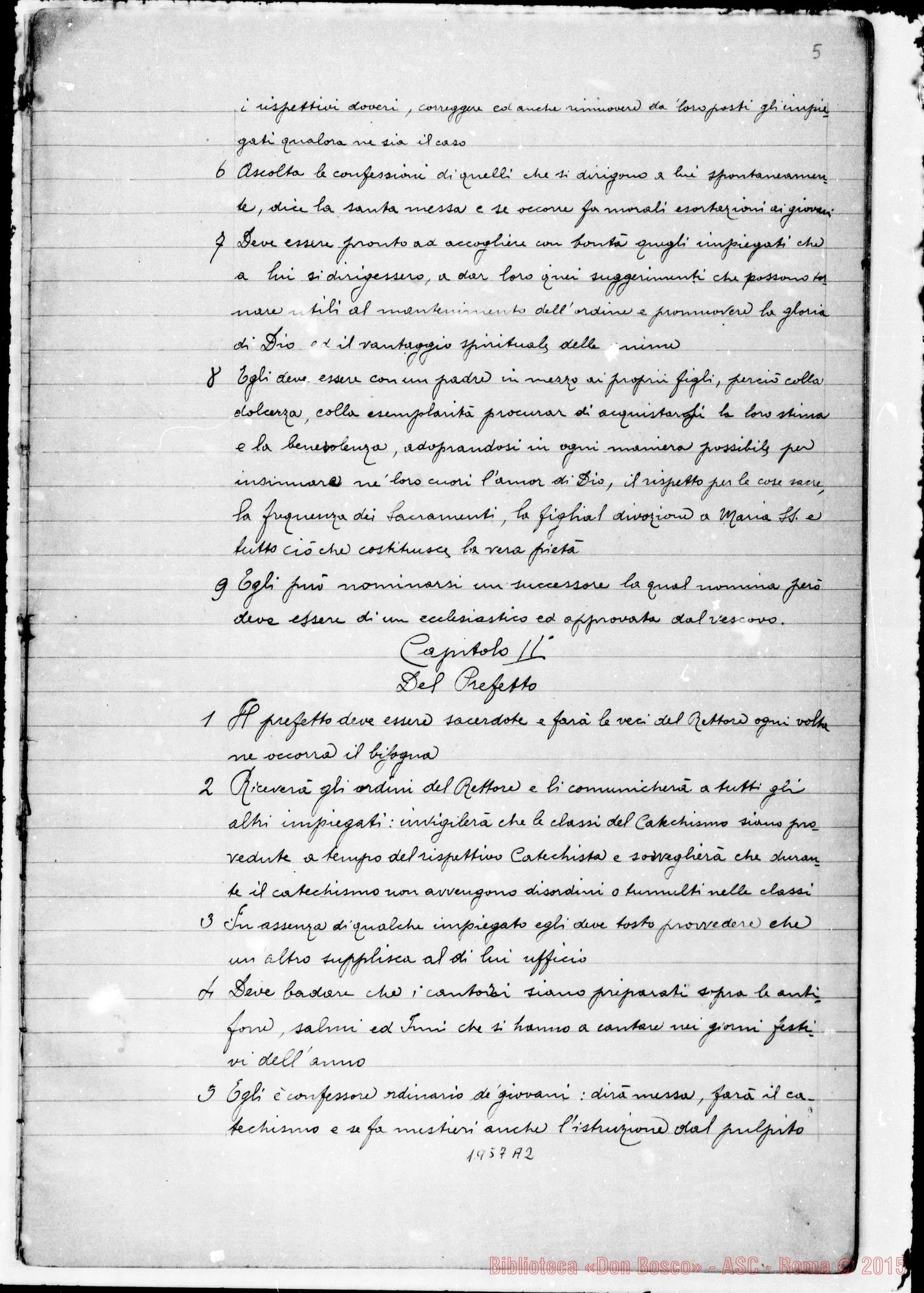Fotogramma A 2 — Primo Regolamento dell’Oratorio. Copia tardiva (189.)
