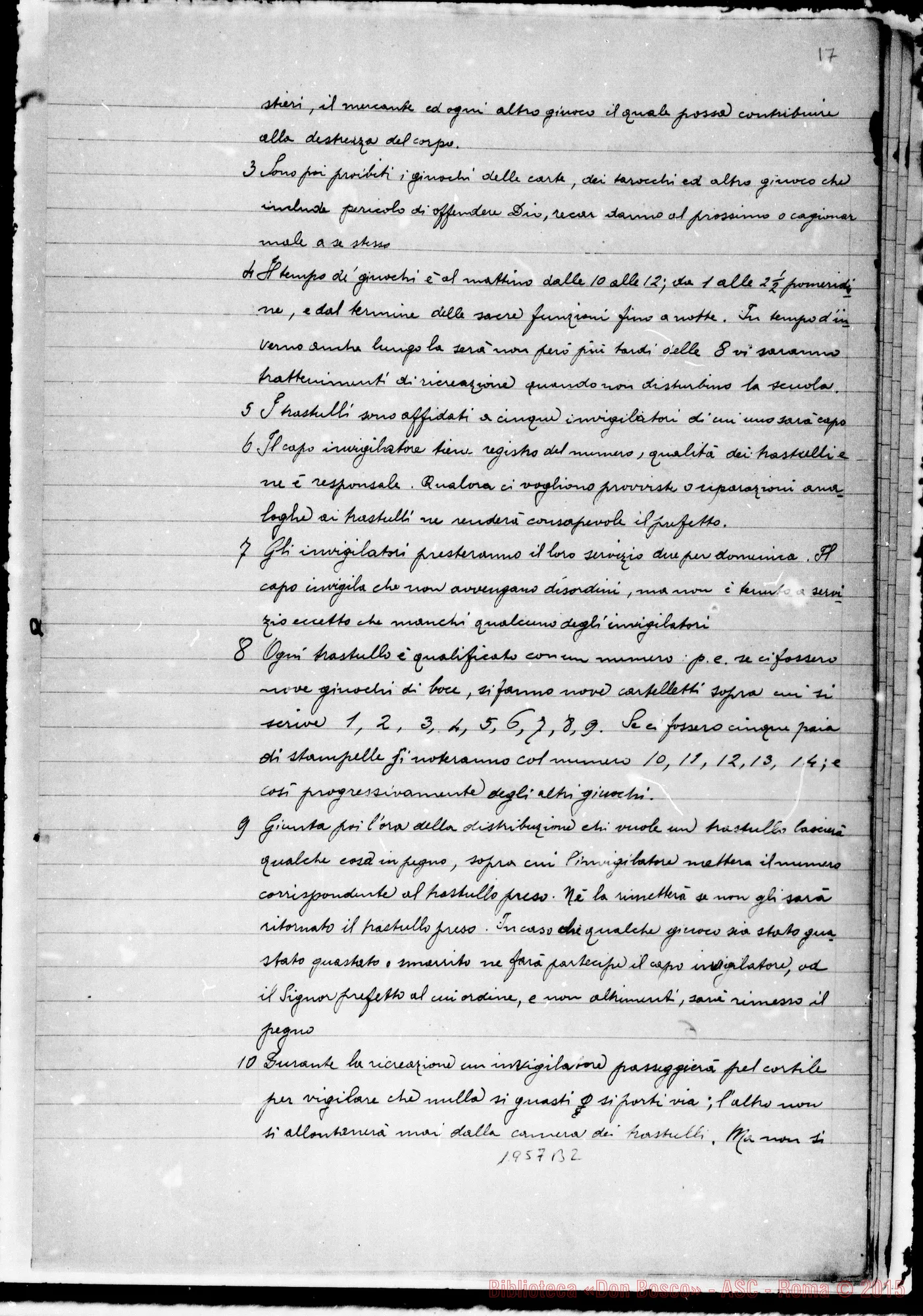 Fotogramma B 2 — Primo Regolamento dell’Oratorio. Copia tardiva (189.)