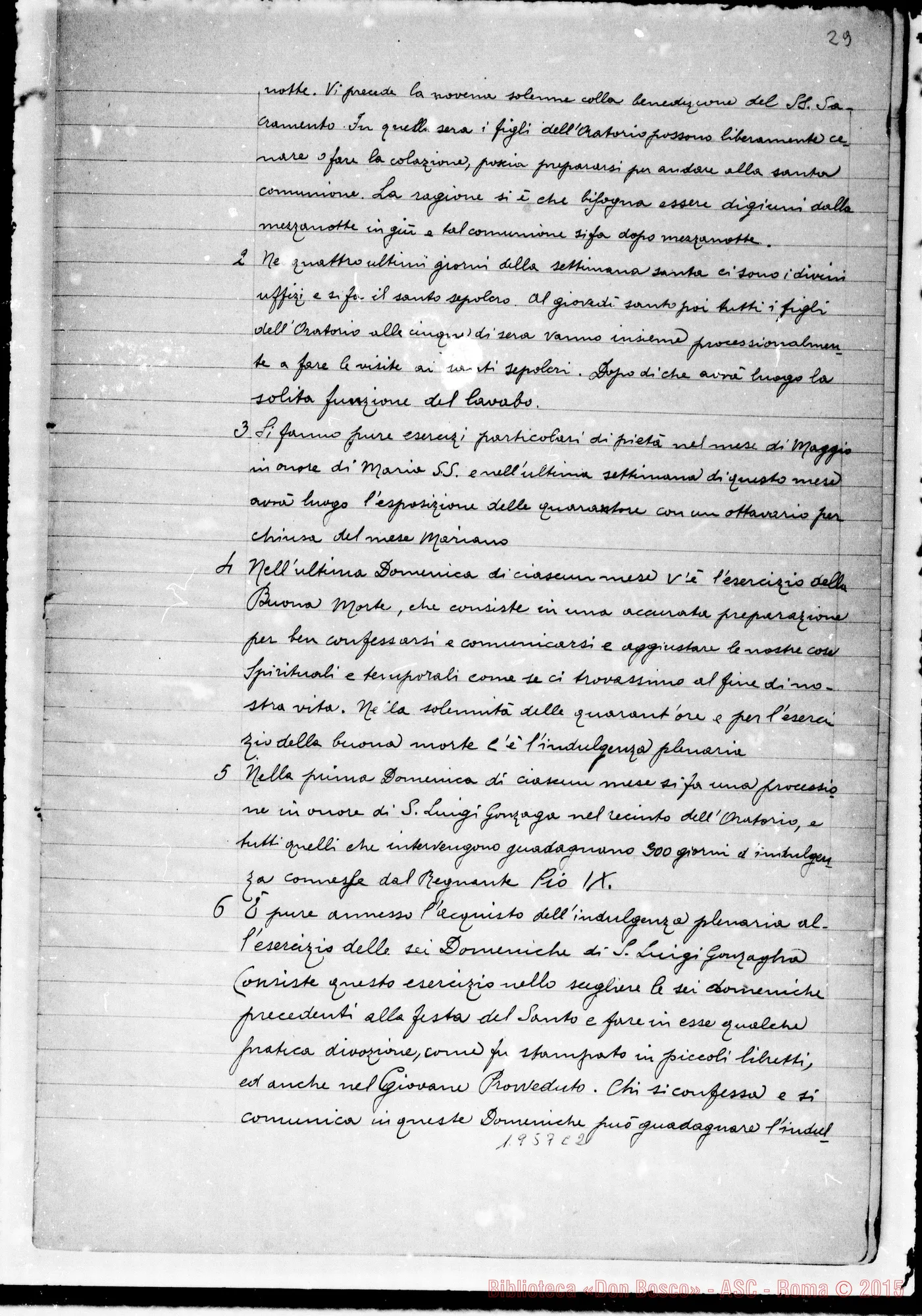 Fotogramma C 2 — Primo Regolamento dell’Oratorio. Copia tardiva (189.)