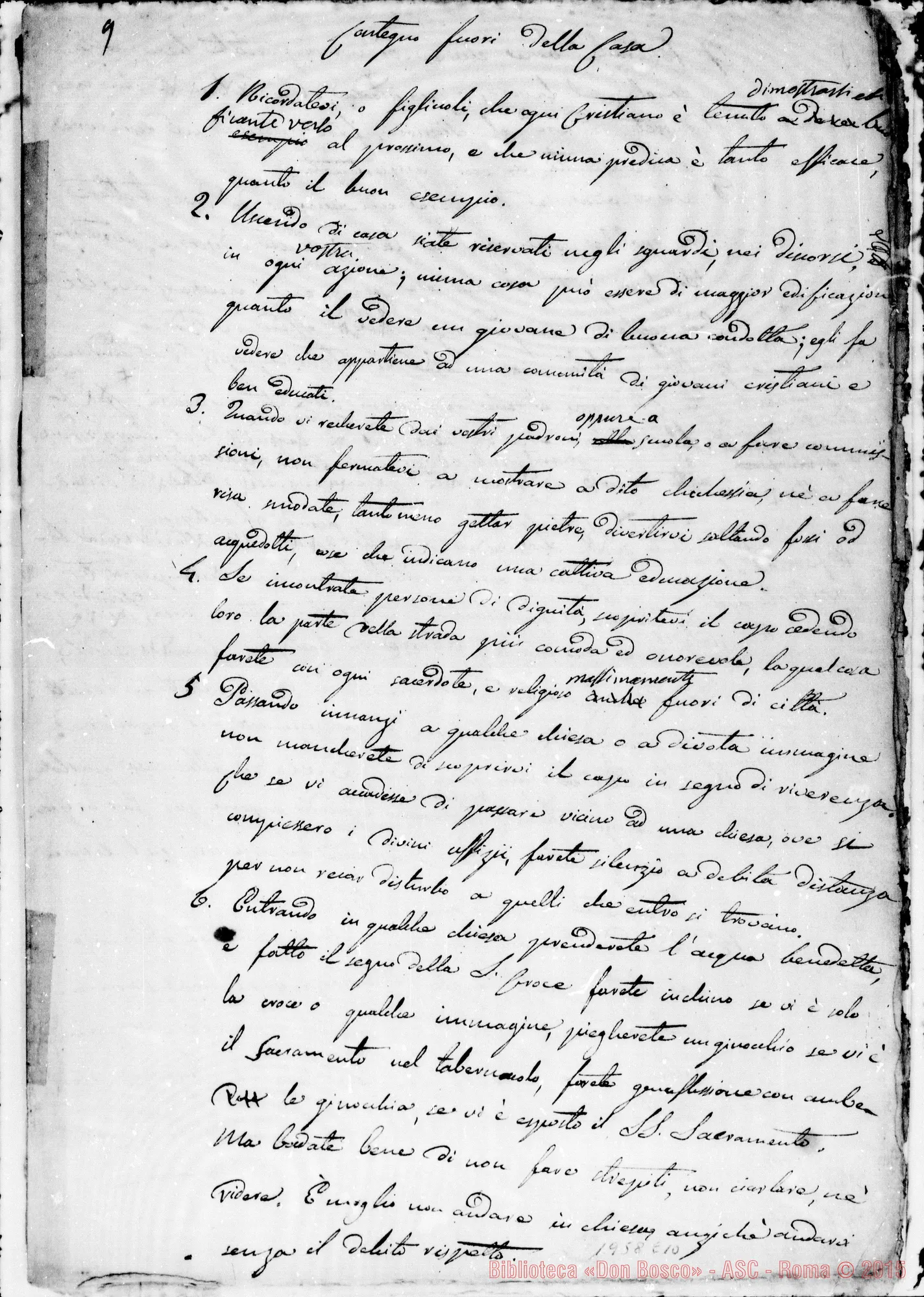 Fotogramma E 10 — Disciplina della casa. Ms. in parte di D. Bosco E Rua E aitri