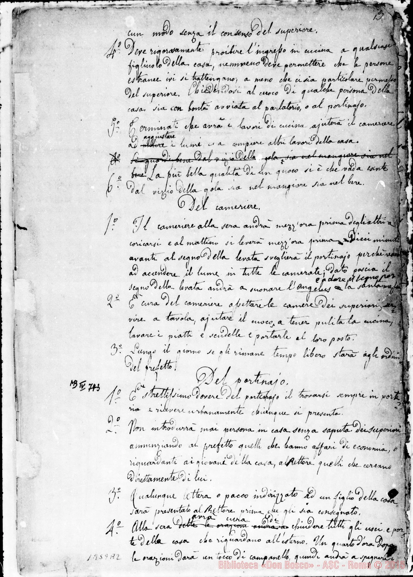 Fotogramma A 2 — Disciplina della casa. Ms. in parte di D. Bosco E Rua E aitri