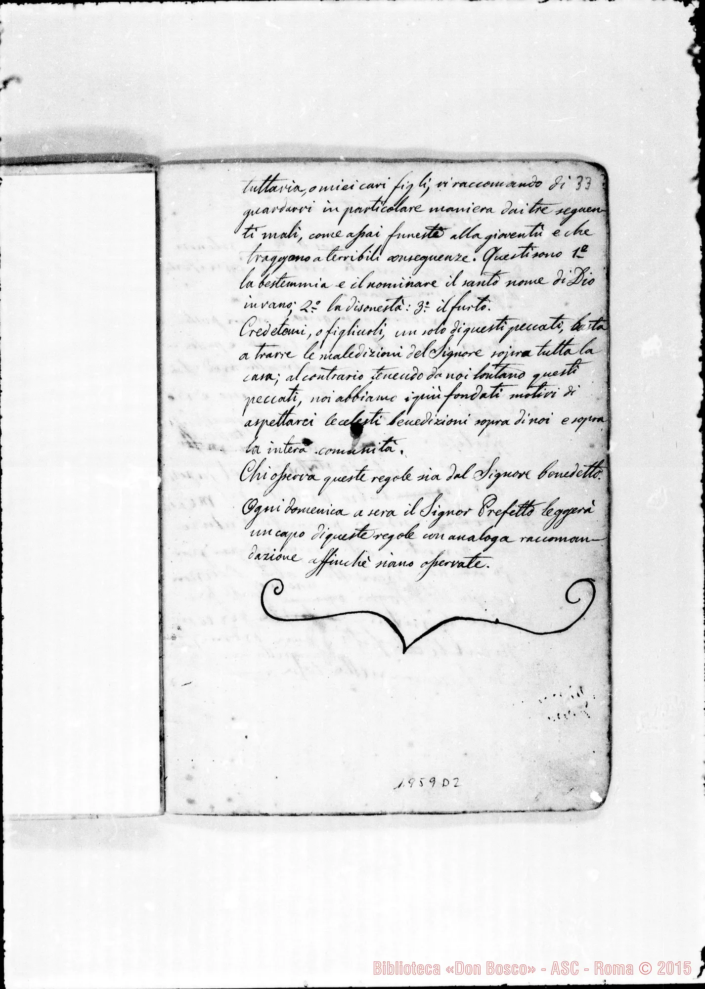 Fotogramma D 2 — Piano di Regolamento. (1855). Ms. Rua E altri, E anche correz. e aggiunte autogr. Bosco