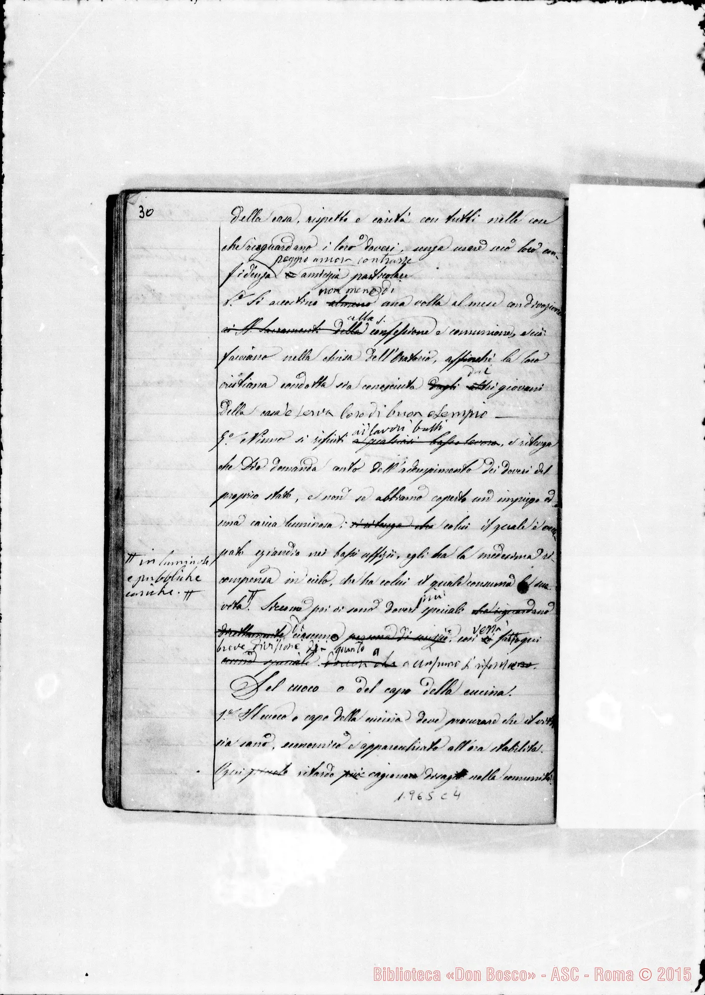 Fotogramma C 4 — Regolamento: Quaderno ms. con correz. E aggiunte autogr. Bosco