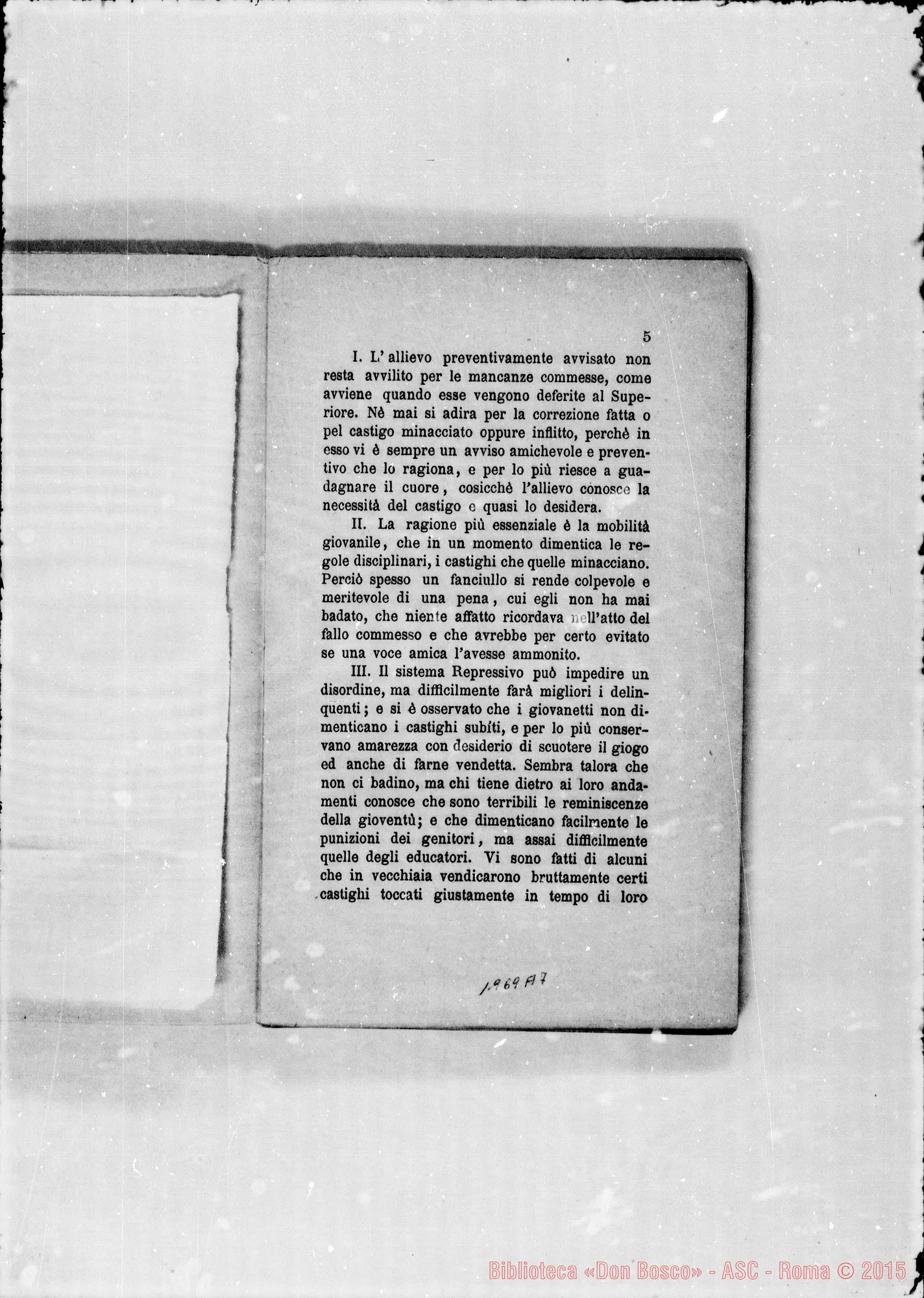 Fotogramma A 7 — Regolamento per le case. Stampato