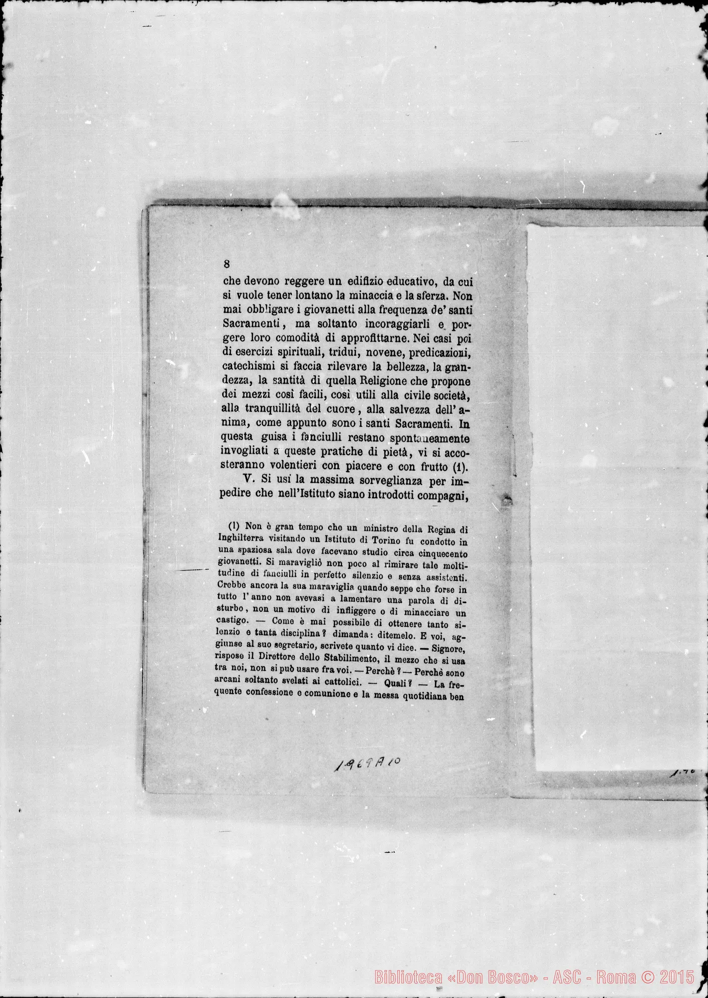 Fotogramma A 10 — Regolamento per le case. Stampato