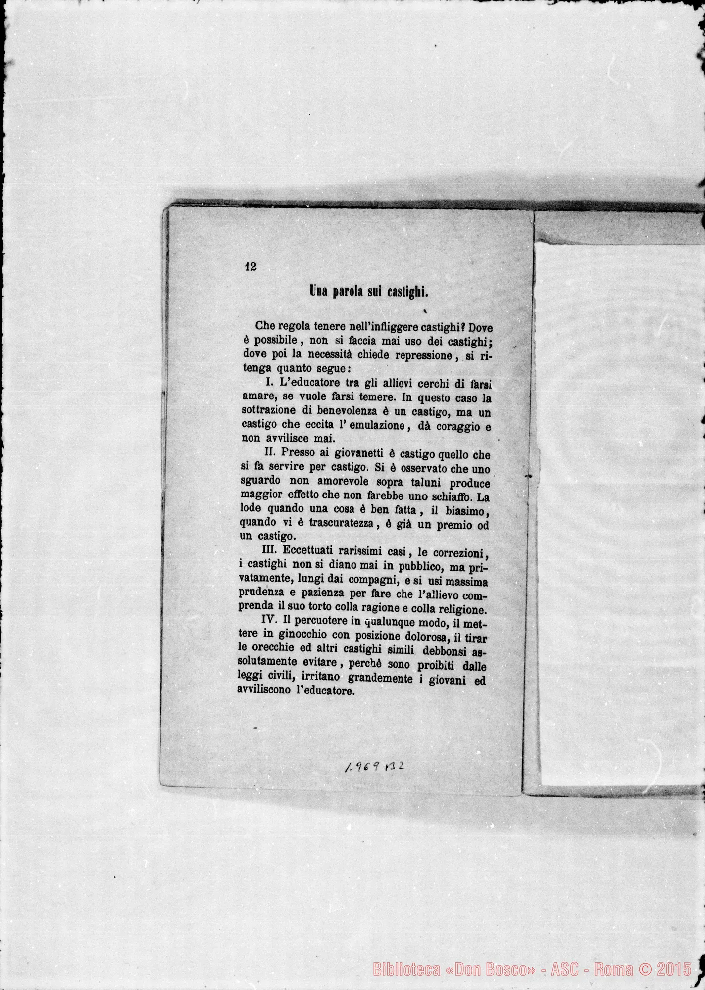 Fotogramma B 2 — Regolamento per le case. Stampato