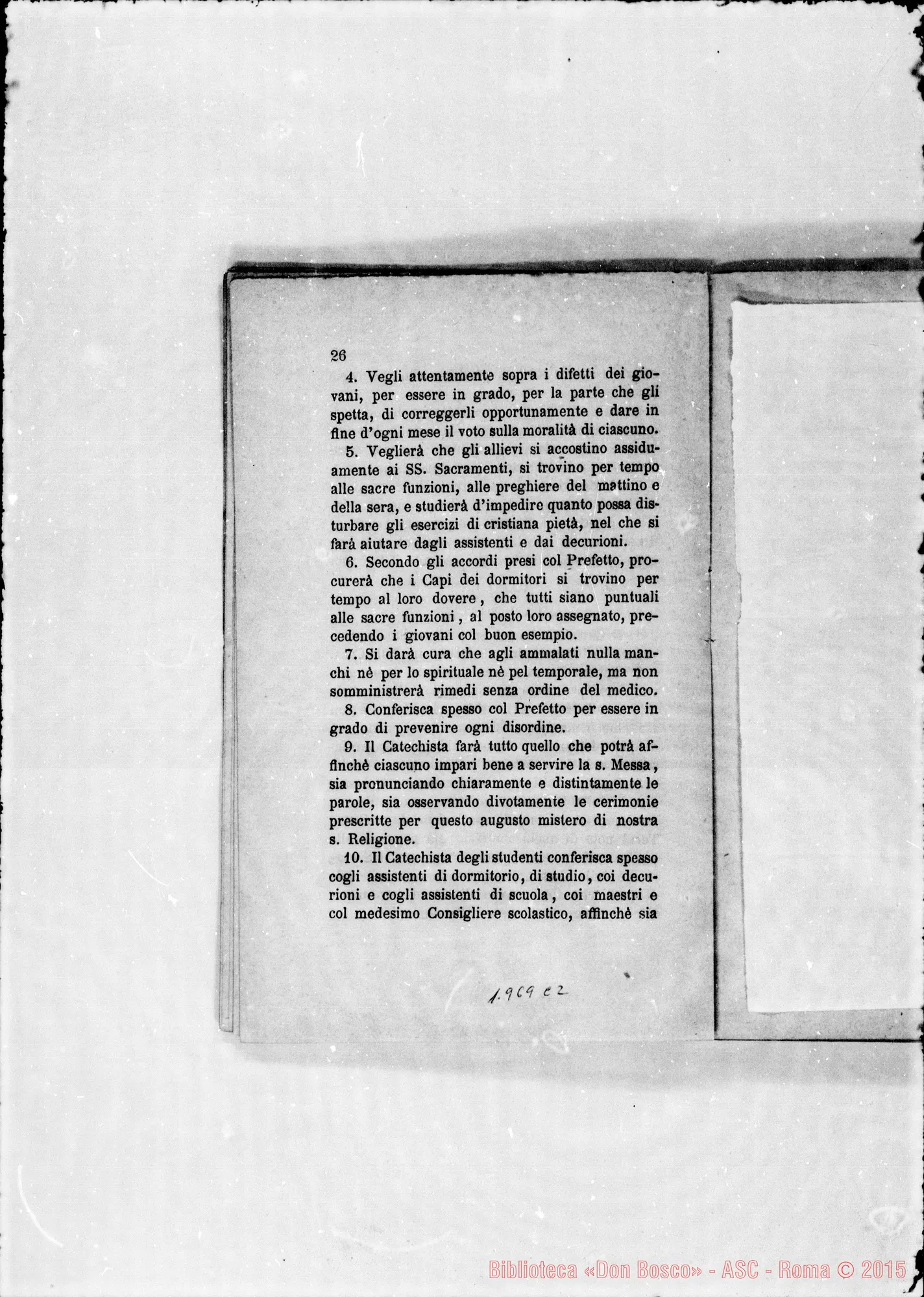 Fotogramma C 2 — Regolamento per le case. Stampato