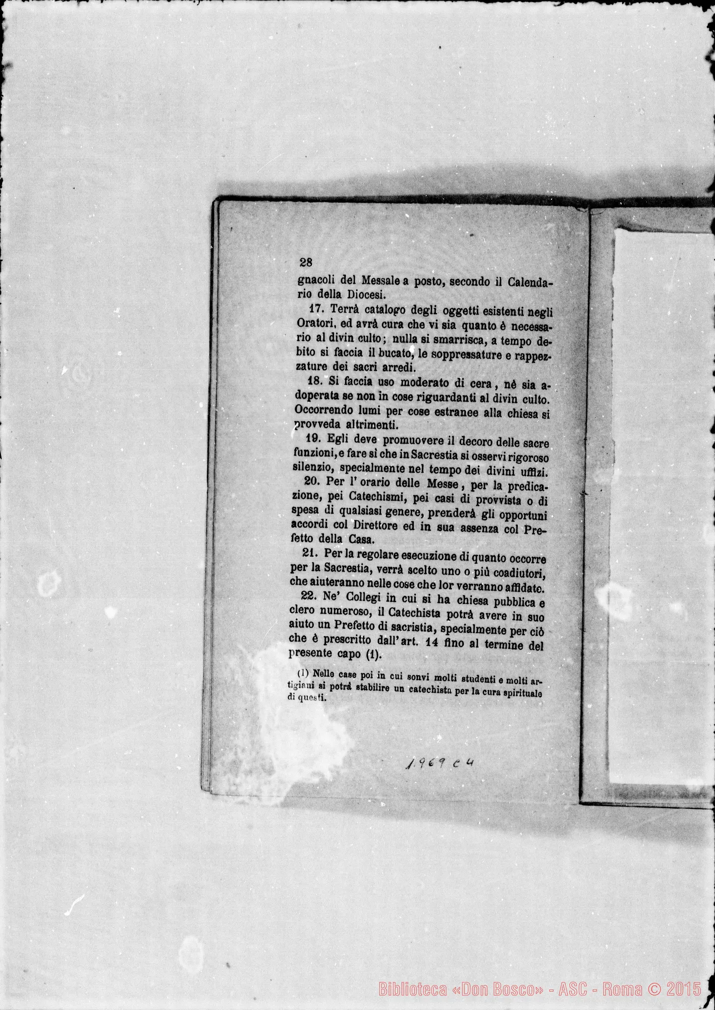 Fotogramma C 4 — Regolamento per le case. Stampato