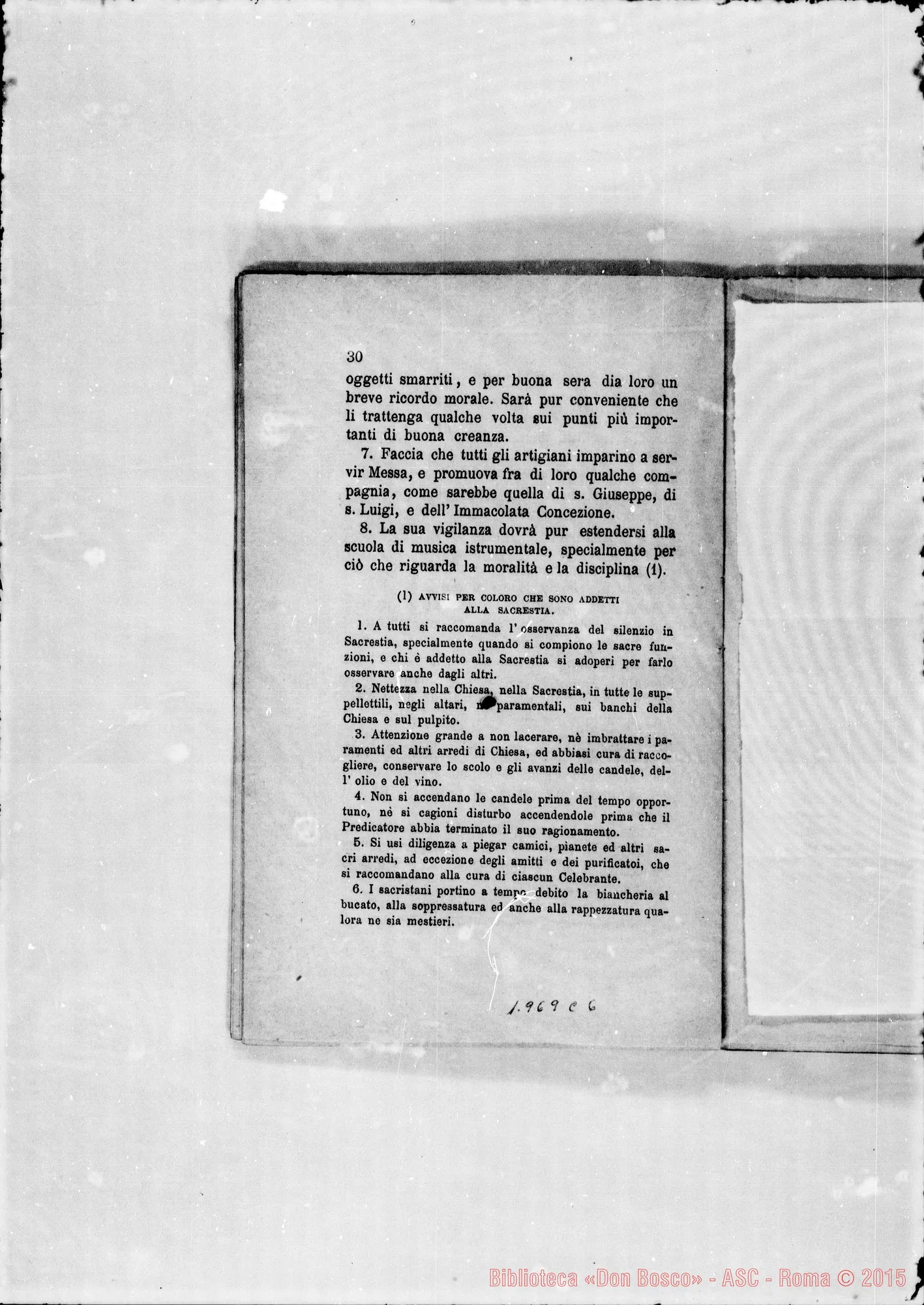 Fotogramma C 6 — Regolamento per le case. Stampato