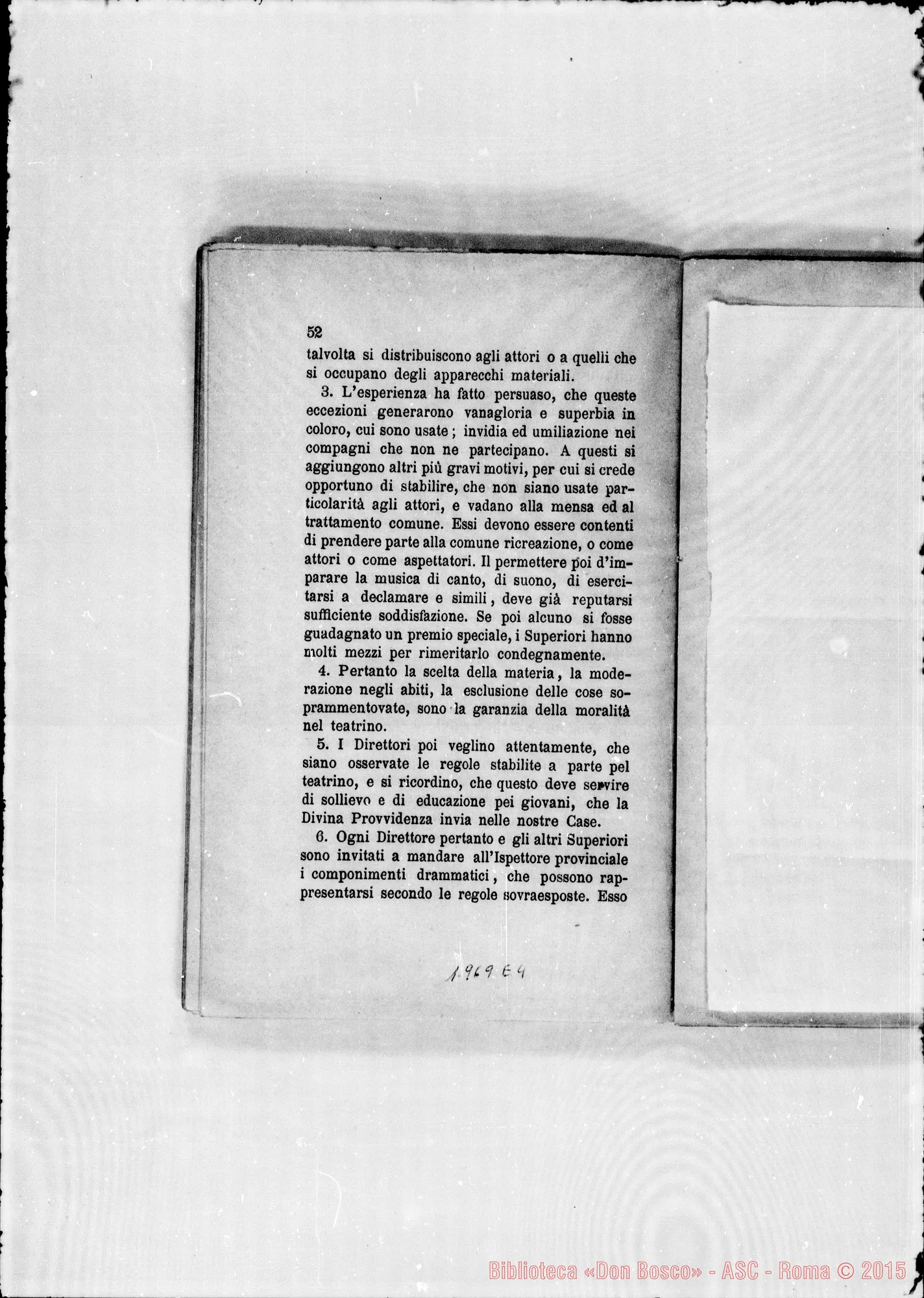Fotogramma E 4 — Regolamento per le case. Stampato