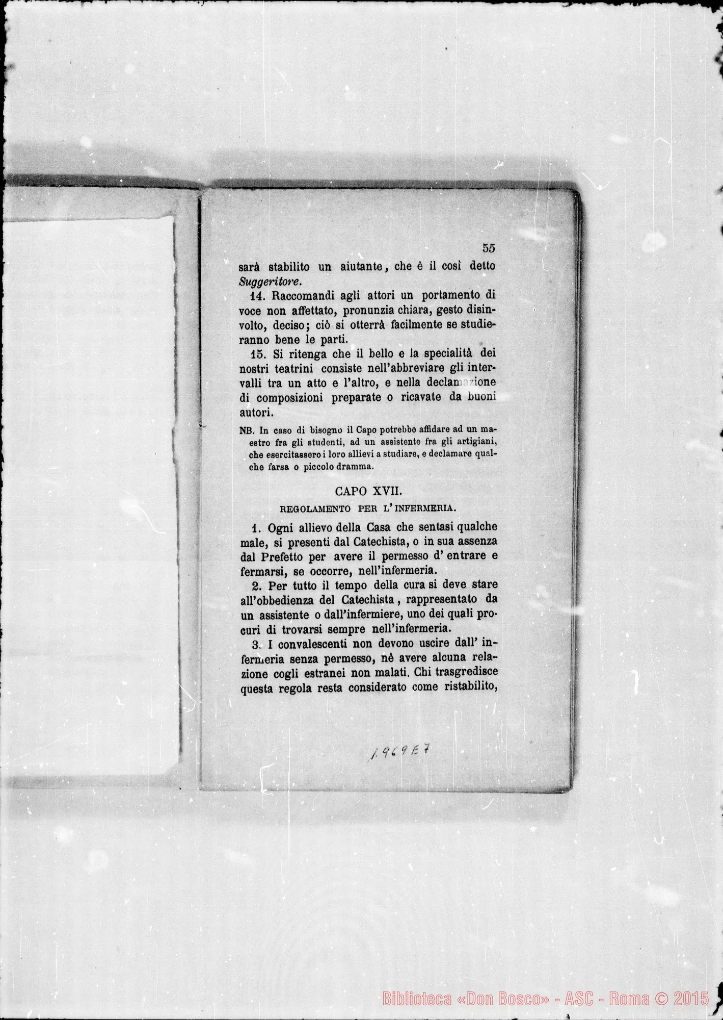Fotogramma E 7 — Regolamento per le case. Stampato
