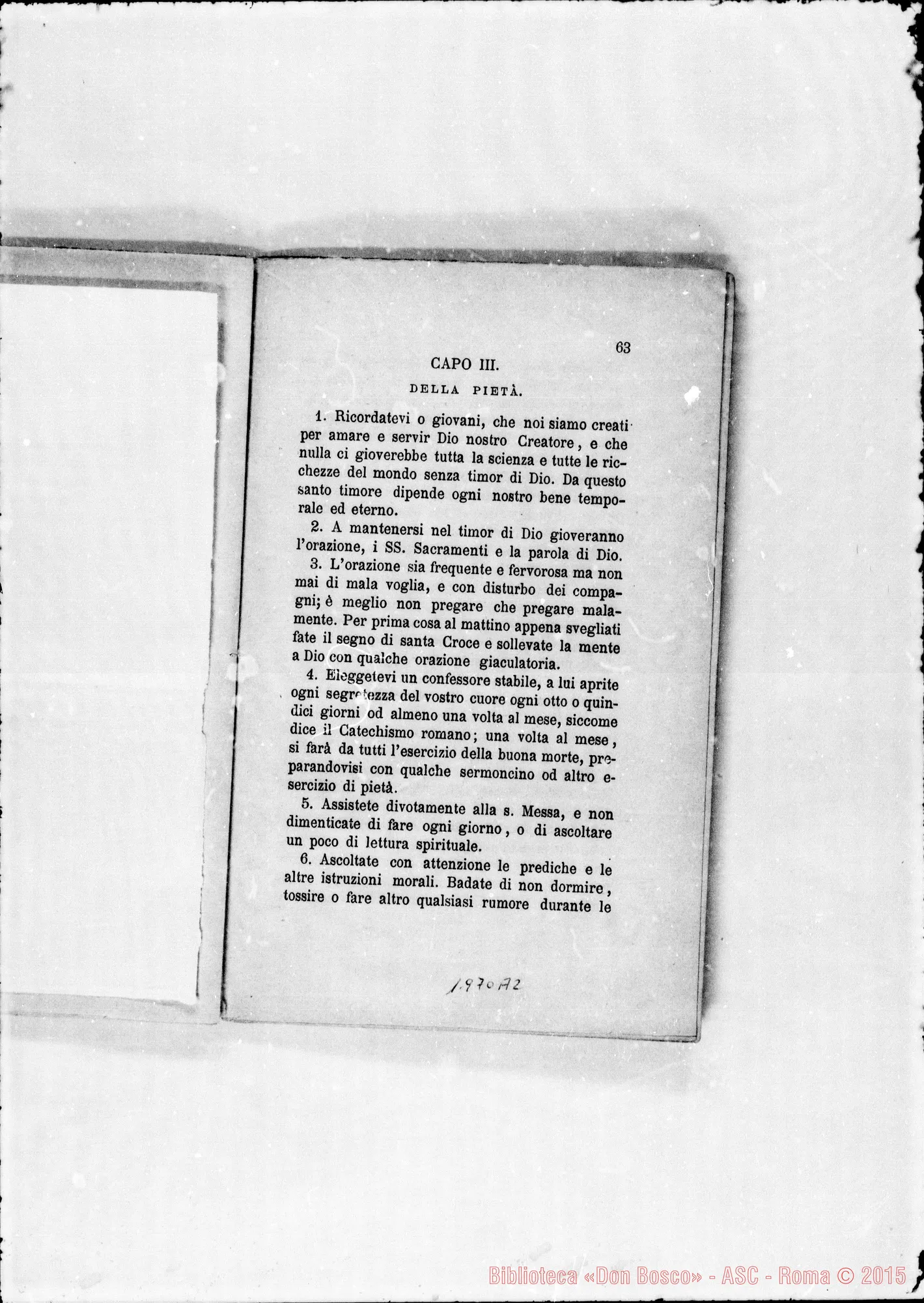 Fotogramma A 2 — Regolamento per le case. Stampato