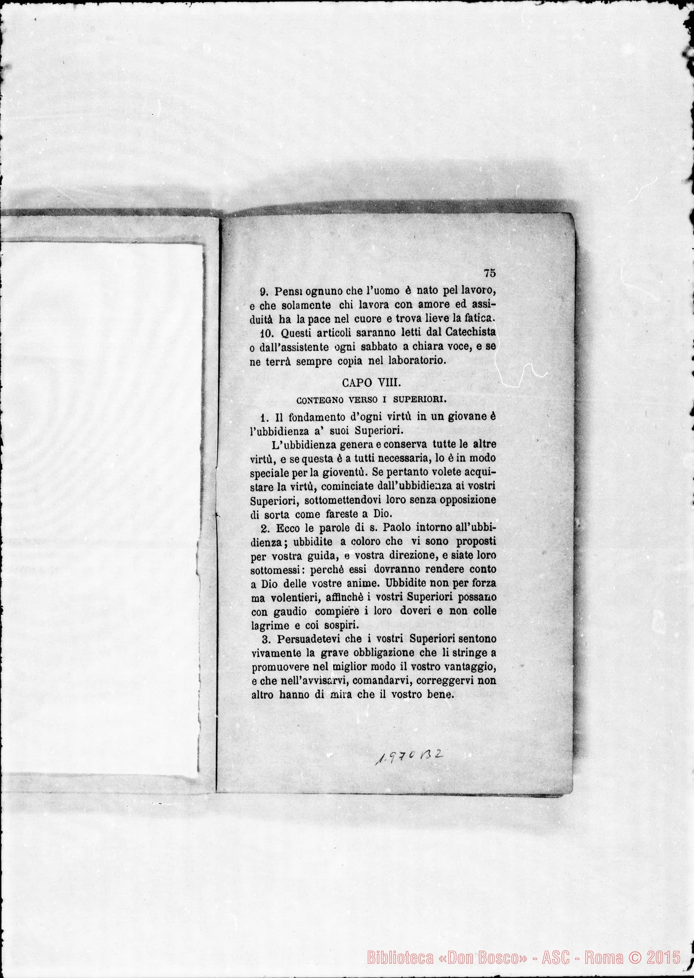 Fotogramma B 2 — Regolamento per le case. Stampato