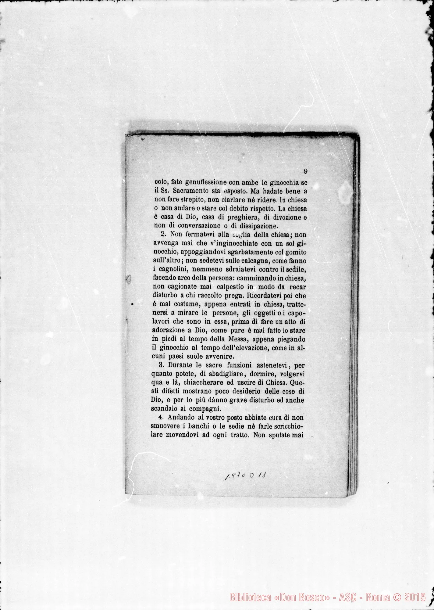 Fotogramma D 11 — Regolamento per le case (ai giovani). Stampato