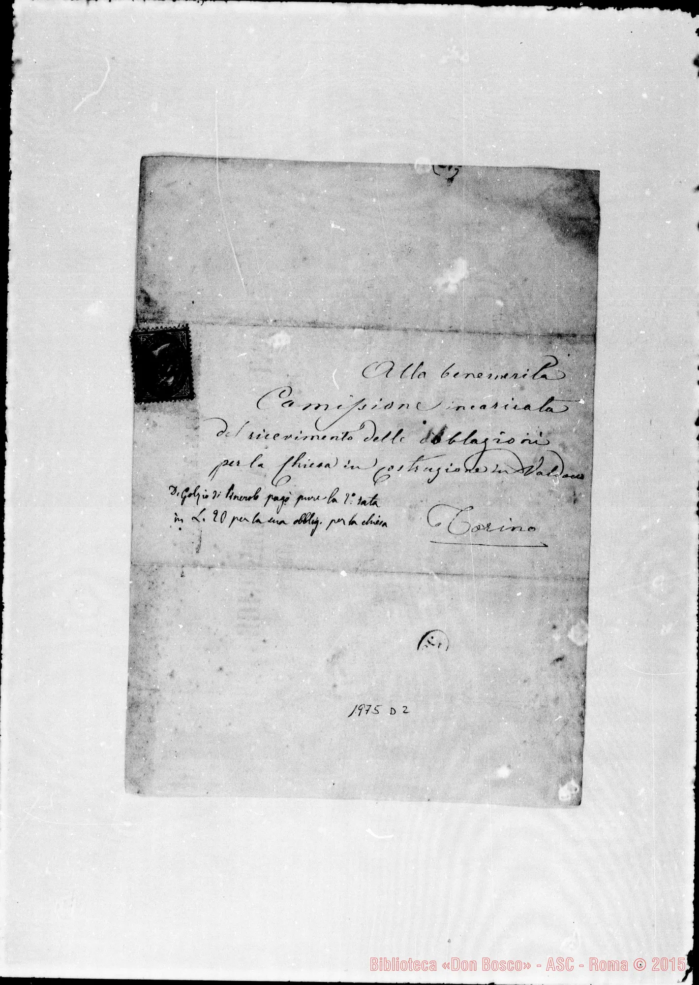 Fotogramma D 2 — Attestati di offerte per l’erigendo Santuario. Qualcuno ha autografo di Don Bosco