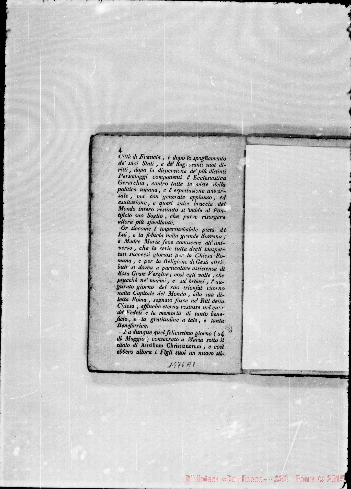 Fotogramma A 7 — «Brevi'considerazioni ossia Divota Novena…» Stampato nel 1820 con correz. E aggiunte autogr. Bosco. Per la stampa