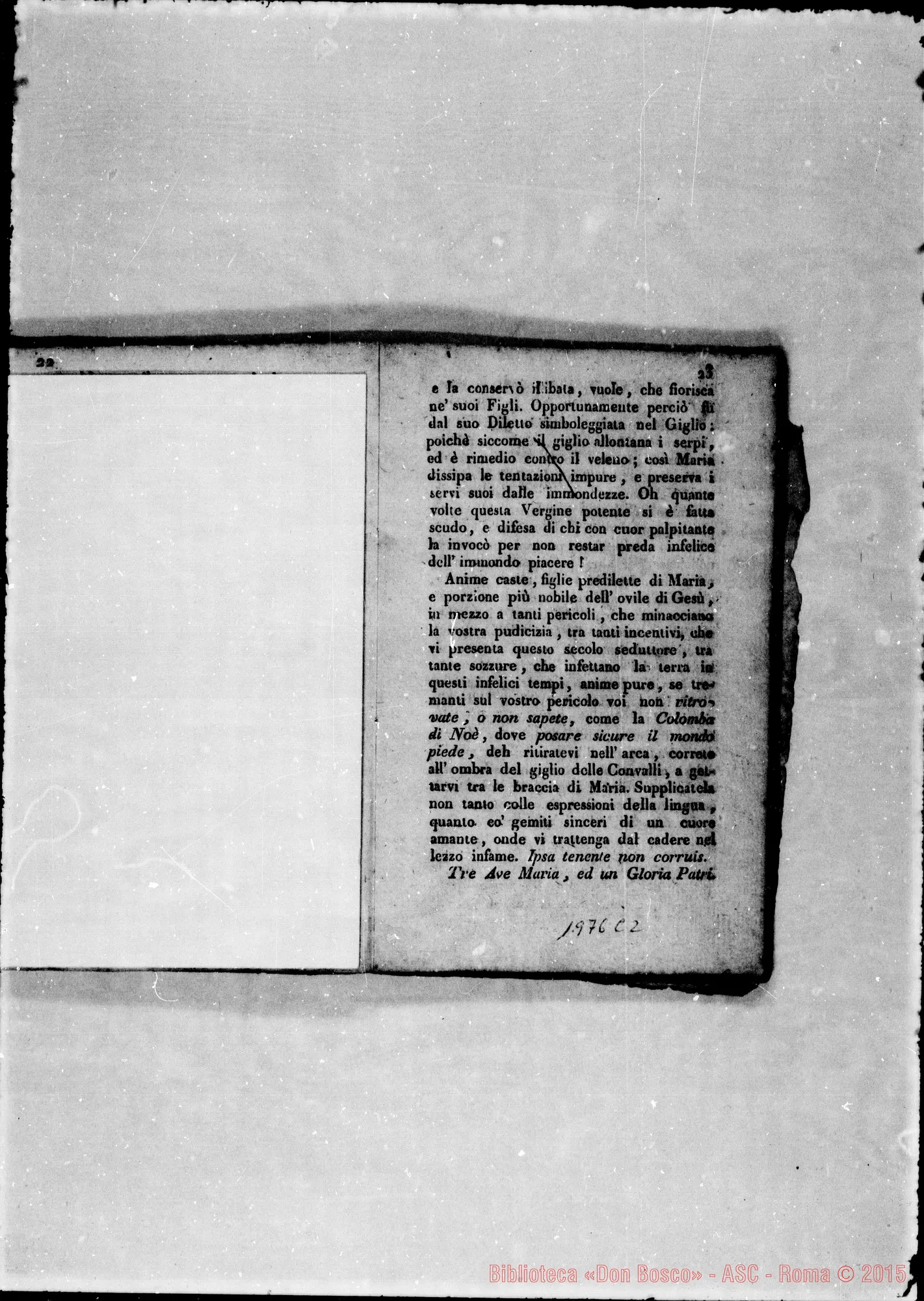 Fotogramma C 2 — «Brevi'considerazioni ossia Divota Novena…» Stampato nel 1820 con correz. E aggiunte autogr. Bosco. Per la stampa