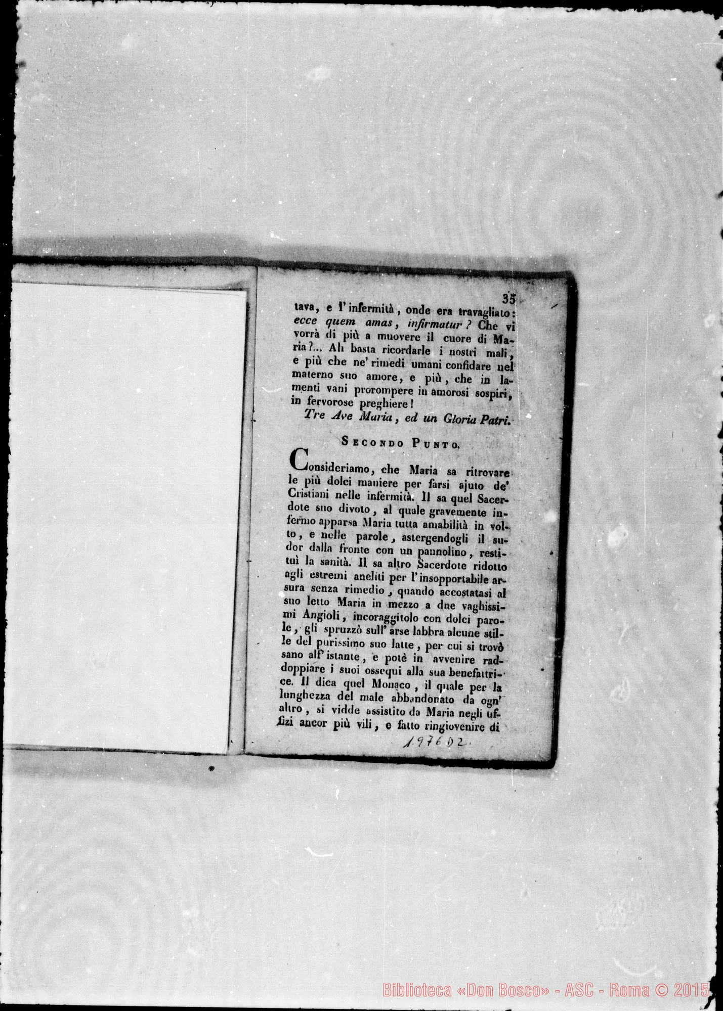 Fotogramma D 2 — «Brevi'considerazioni ossia Divota Novena…» Stampato nel 1820 con correz. E aggiunte autogr. Bosco. Per la stampa