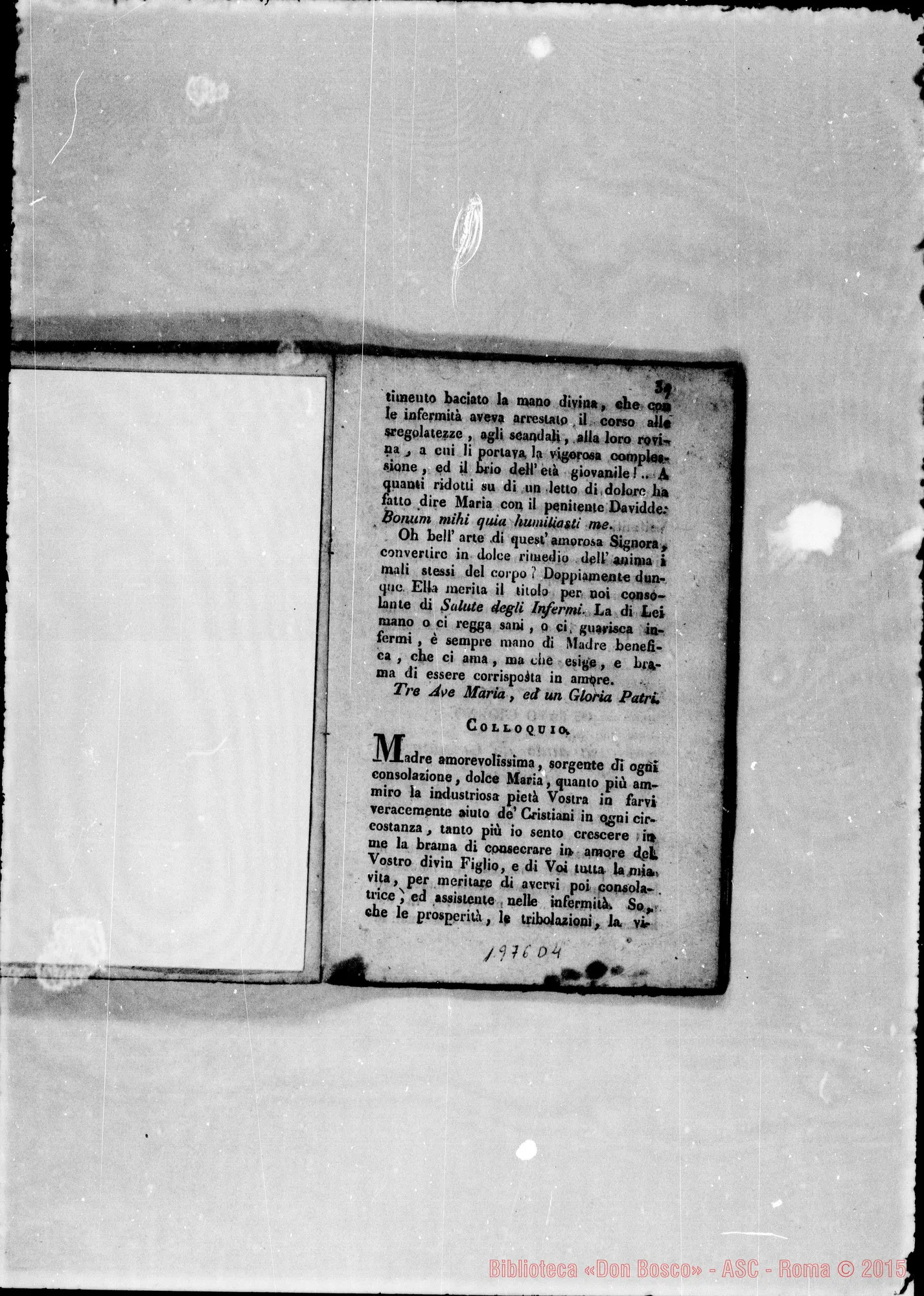 Fotogramma D 4 — «Brevi'considerazioni ossia Divota Novena…» Stampato nel 1820 con correz. E aggiunte autogr. Bosco. Per la stampa