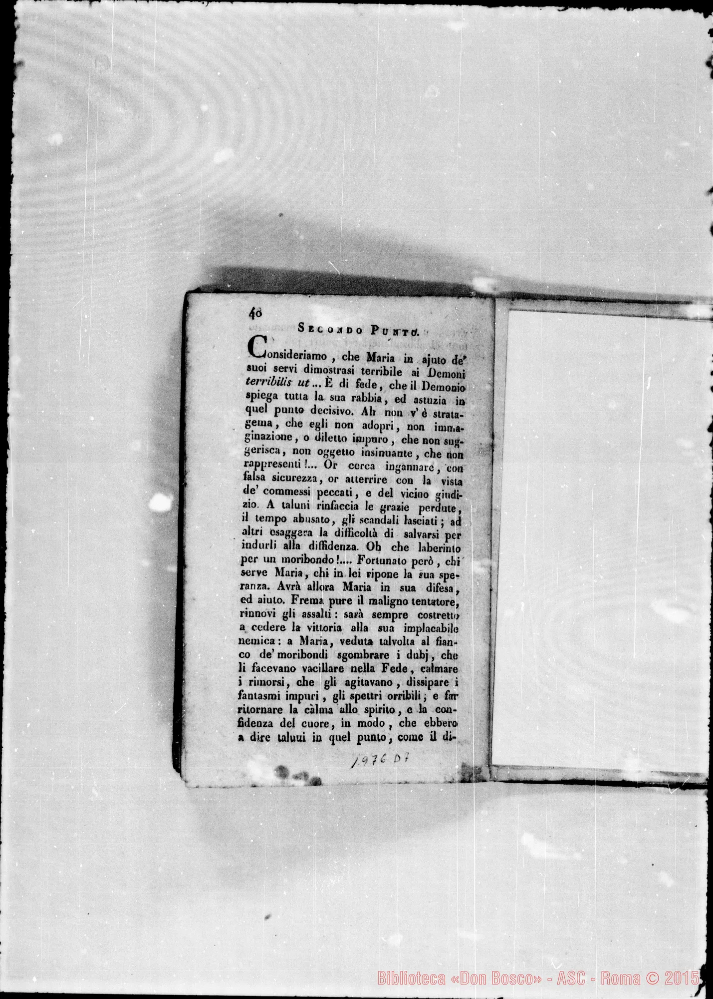 Fotogramma D 7 — «Brevi'considerazioni ossia Divota Novena…» Stampato nel 1820 con correz. E aggiunte autogr. Bosco. Per la stampa