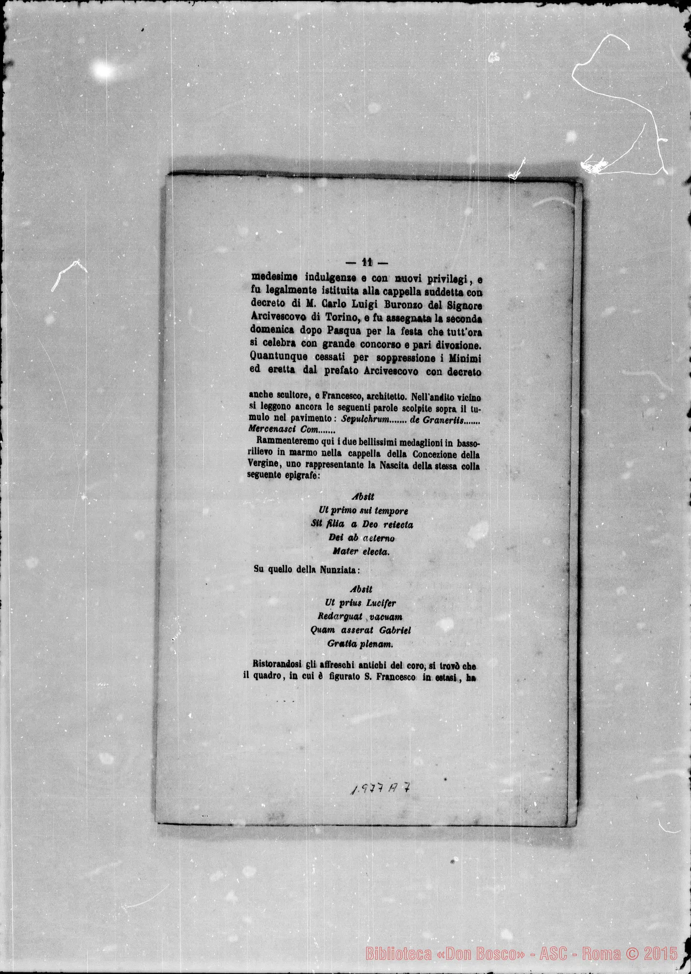 Fotogramma A 7 — Divozione alla Madonna Ausiliatrice. Stampato nel 1865