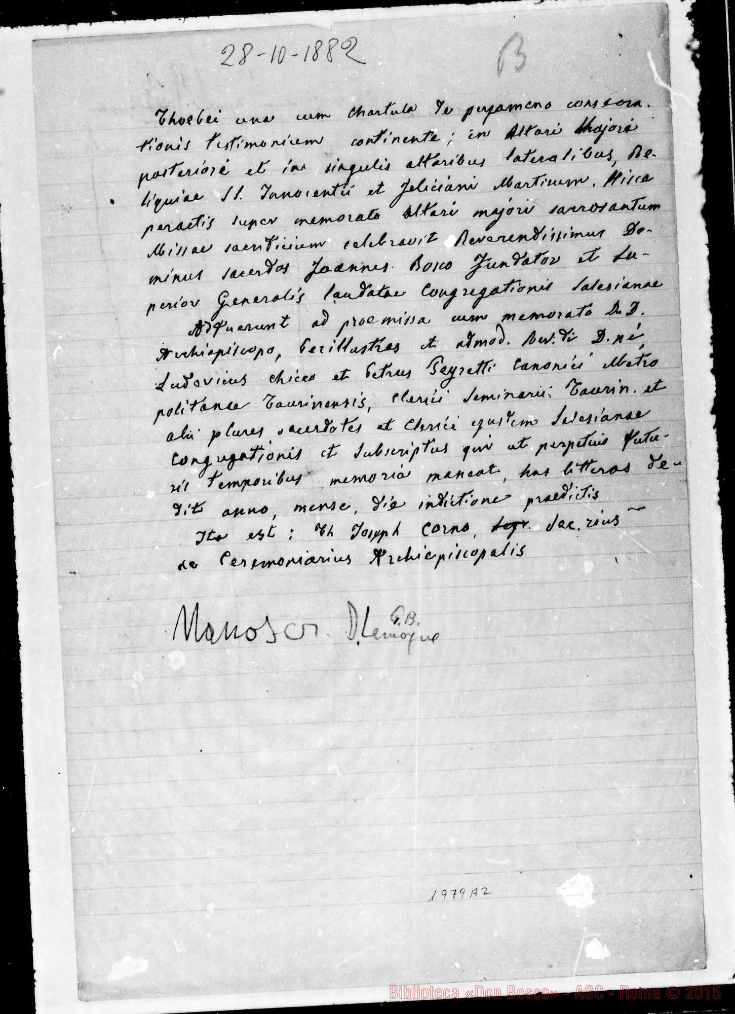 Fotogramma A 2 — «Acta Consacrationis Ecclesiae S. Joannis Evangelistae». Copia ms.