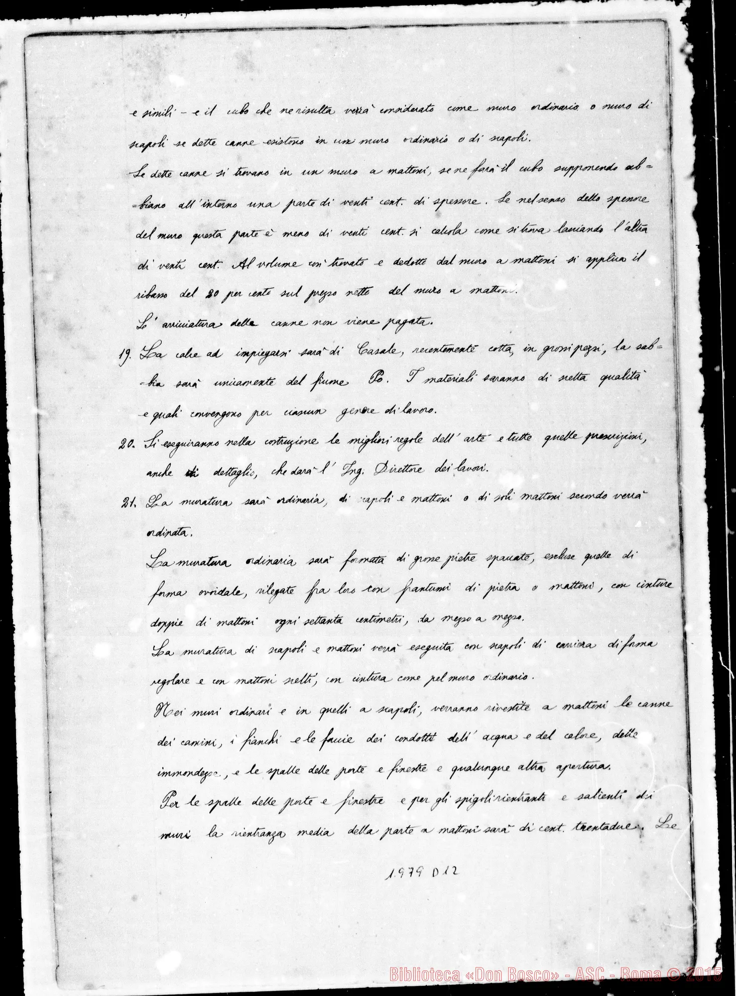 Fotogramma D 12 — Capitolato delTOspizio di S. Giovanni Evangelista, con firme autogr.