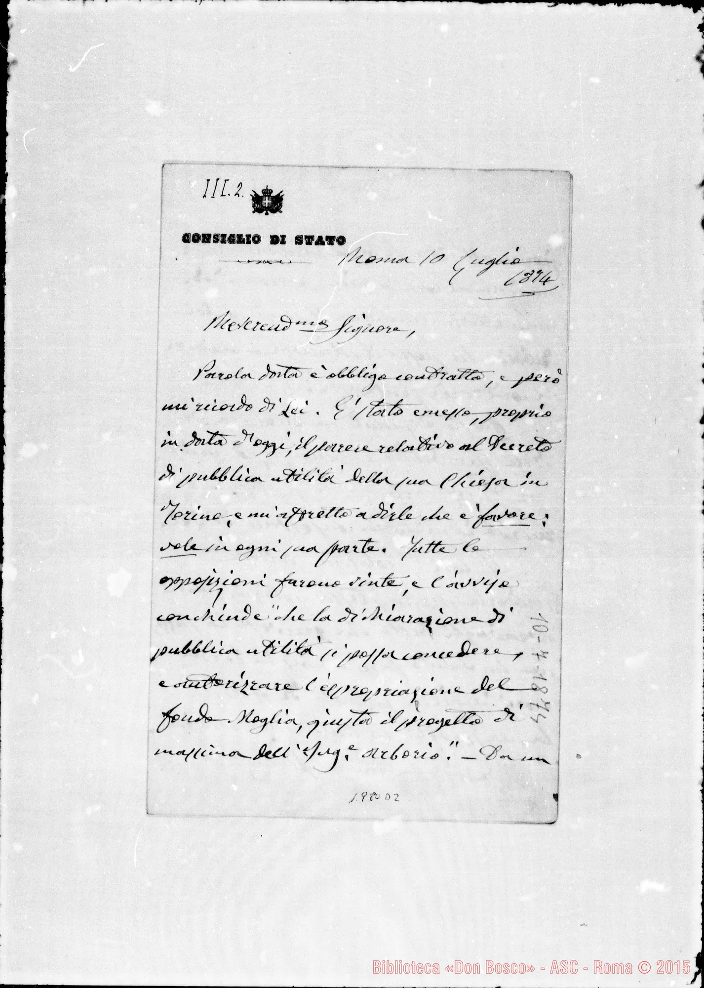 Fotogramma D 2 — Consiglio di Stato-Rev.do Sig.
