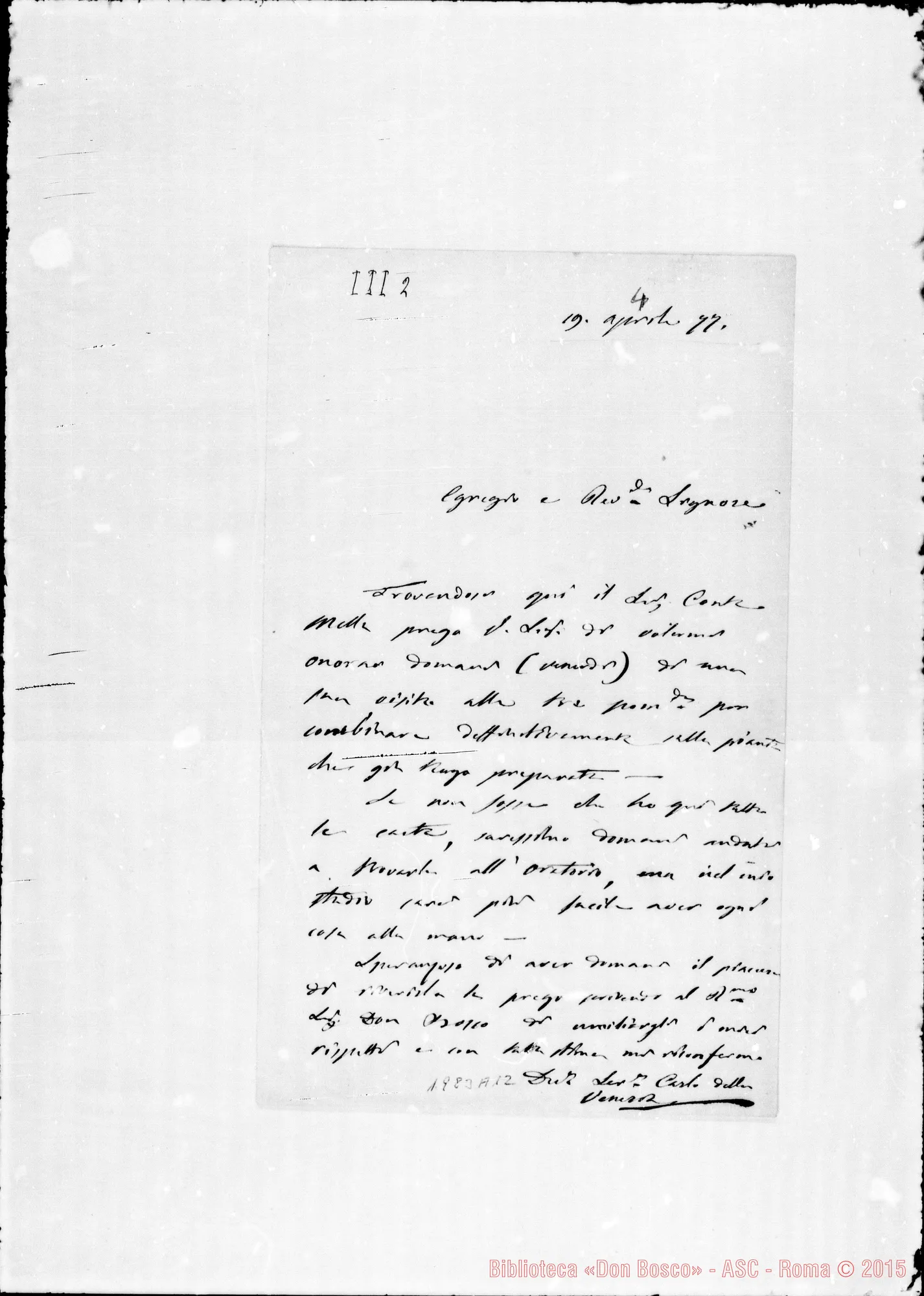Fotogramma A 12 — Carlo della Veneria-Rev.do Sig.