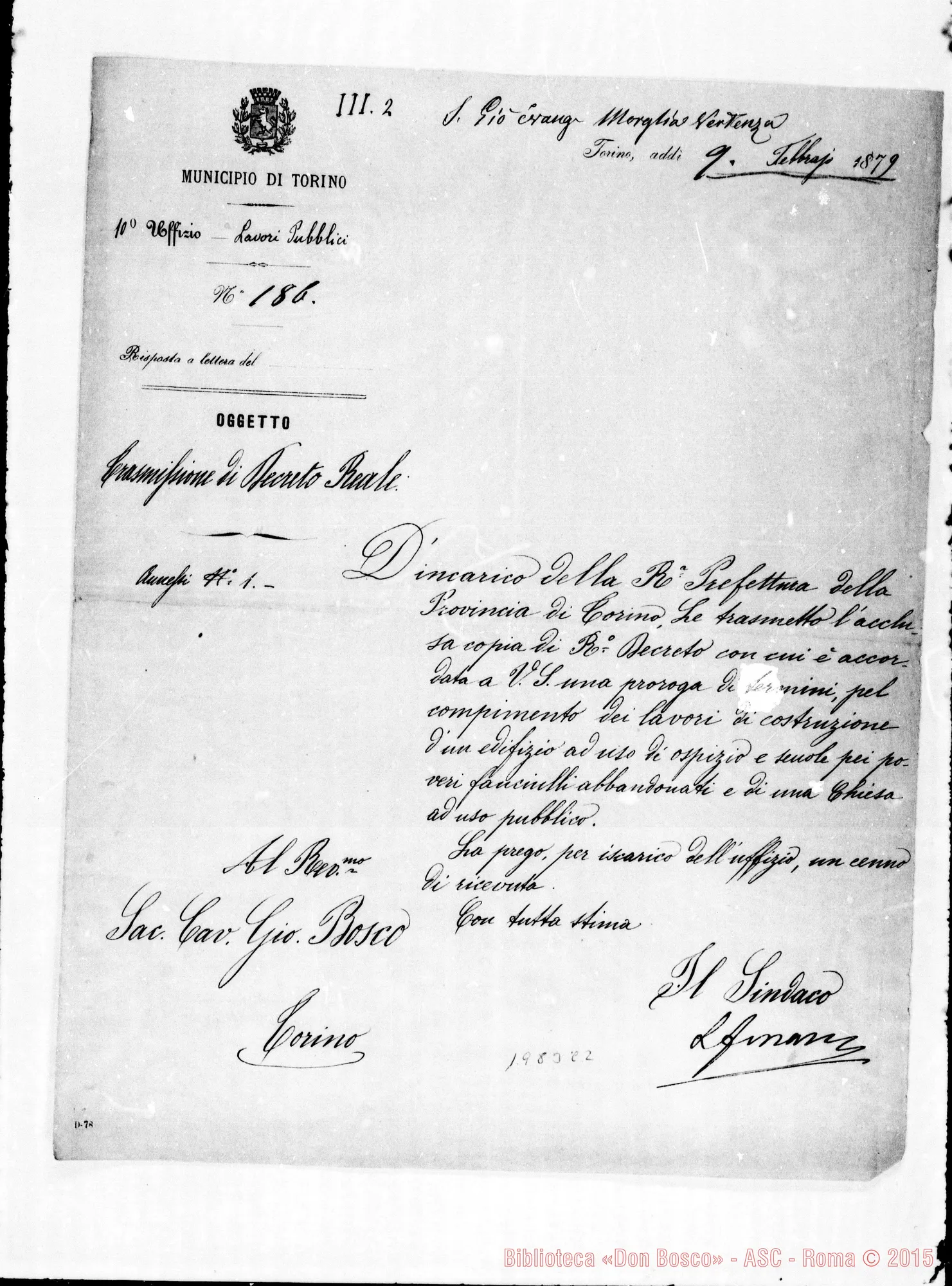 Fotogramma C 2 — Sindaco-Bosco. Trasmissione del Decreto Reale