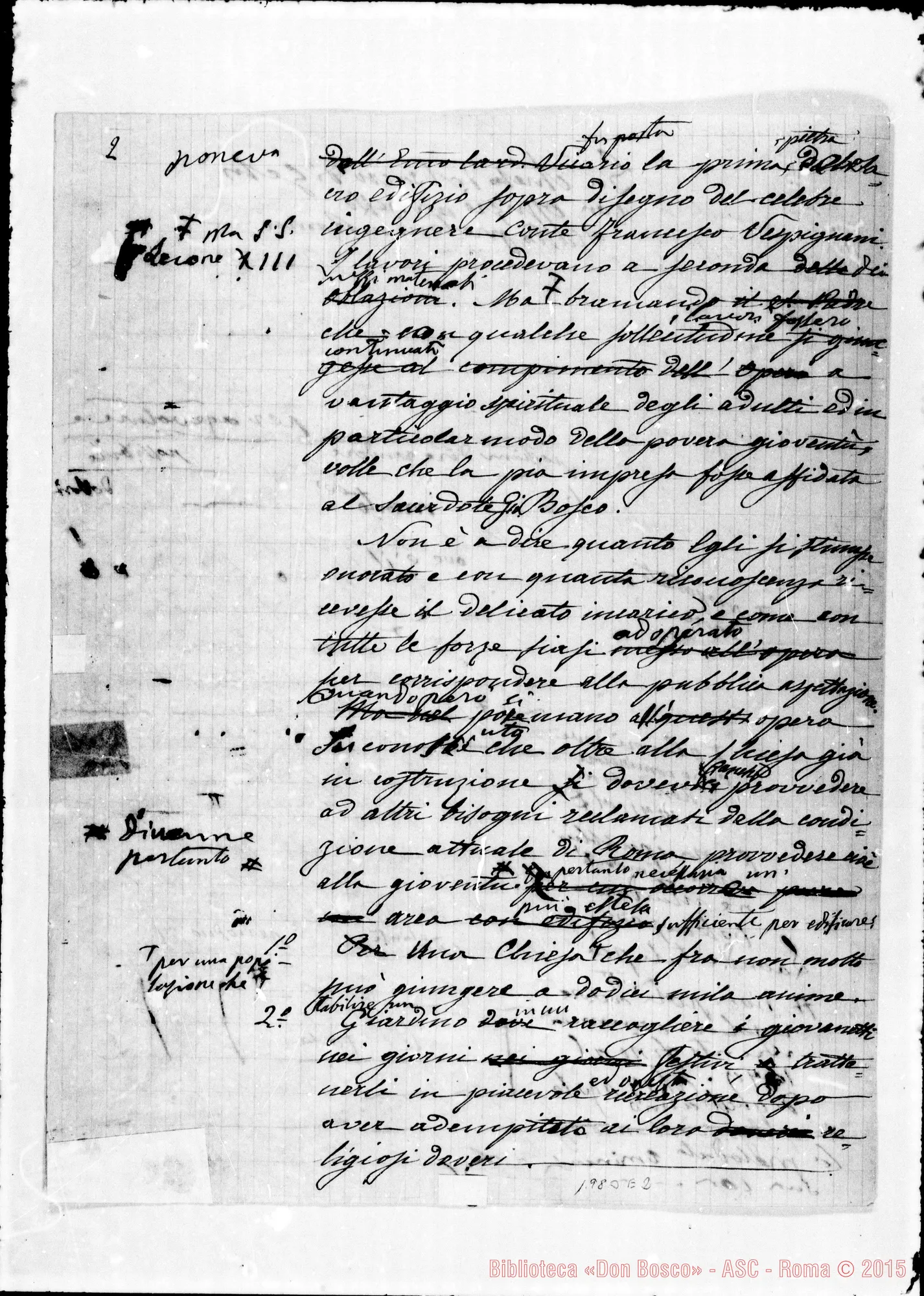 Fotogramma E 2 — Copia della circolare con correz. E aggiunte autogr. Bosco