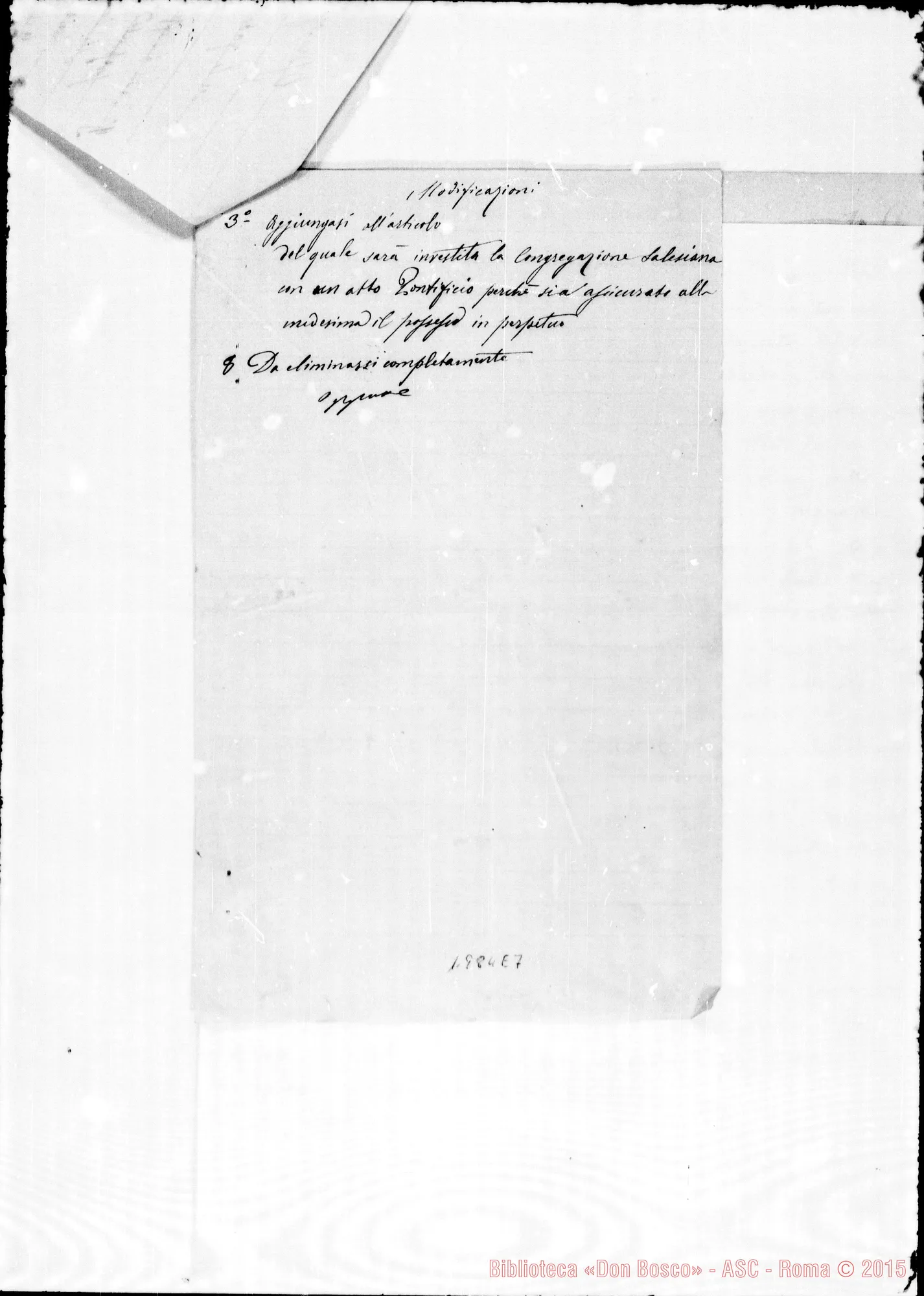 Fotogramma E 7 — Osservazioni sulla Proposta