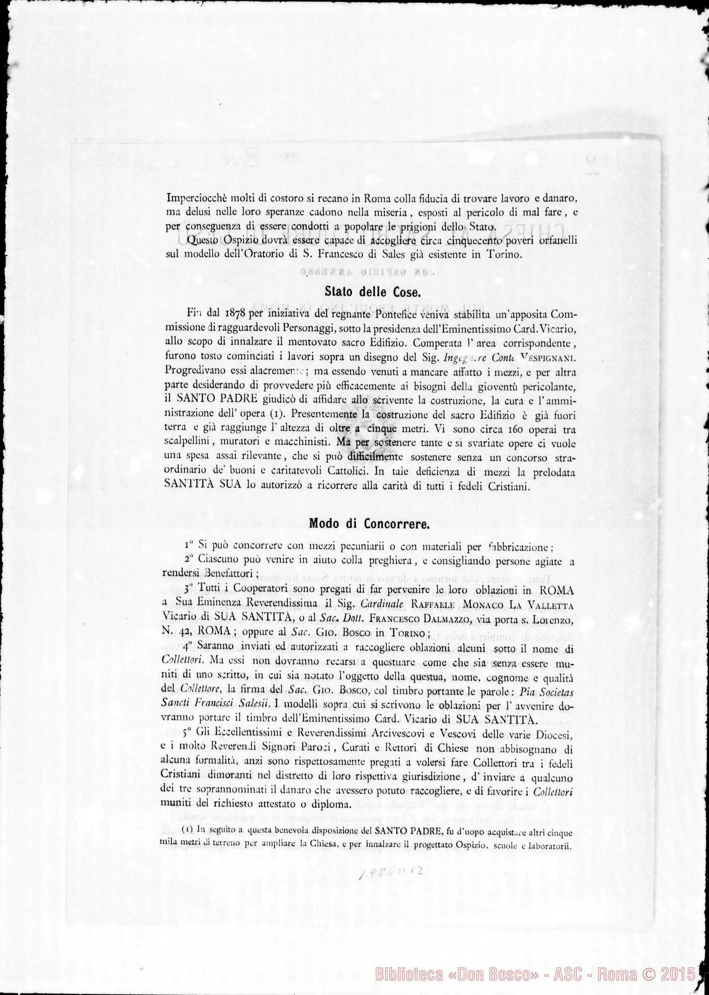 Fotogramma D 12 — «Tutte le opere…» Circolare stampata